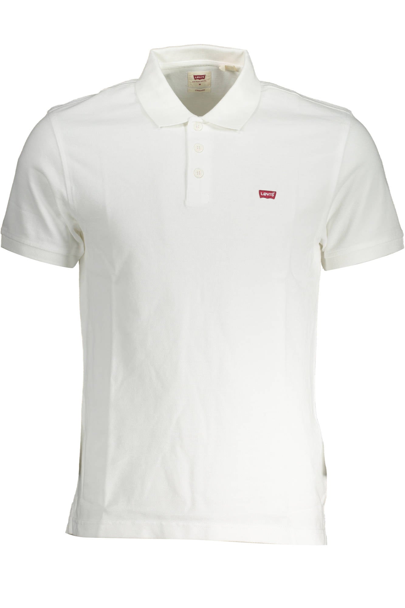 35883_BIANCO_0003 – Stilvolles Herren Kurzarm-Poloshirt in Weiß mit Logo-Applikation – Größe: 2XL – Farbe: Bianco