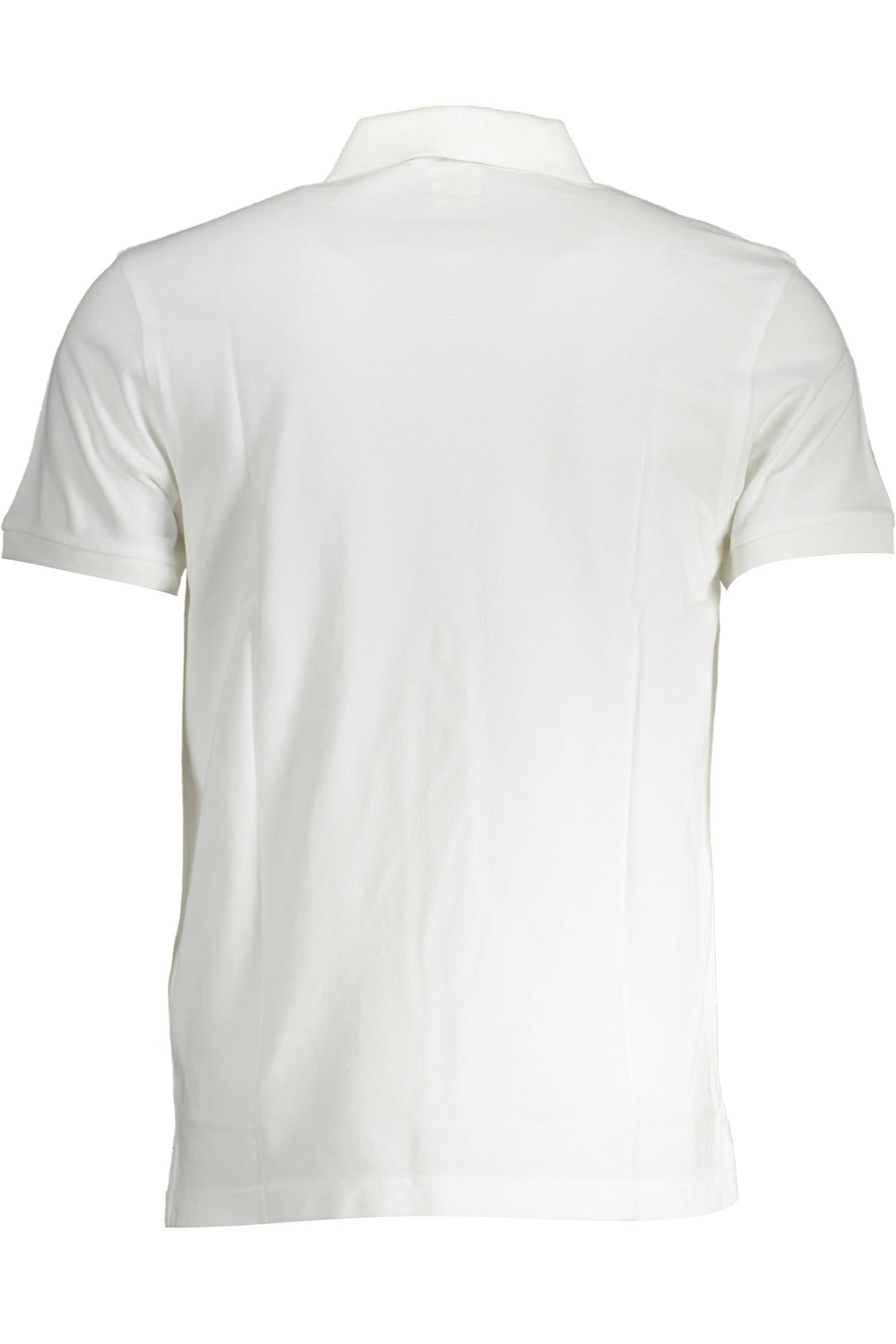 35883_BIANCO_0003 – Stilvolles Herren Kurzarm-Poloshirt in Weiß mit Logo-Applikation – Größe: 2XL – Farbe: Bianco