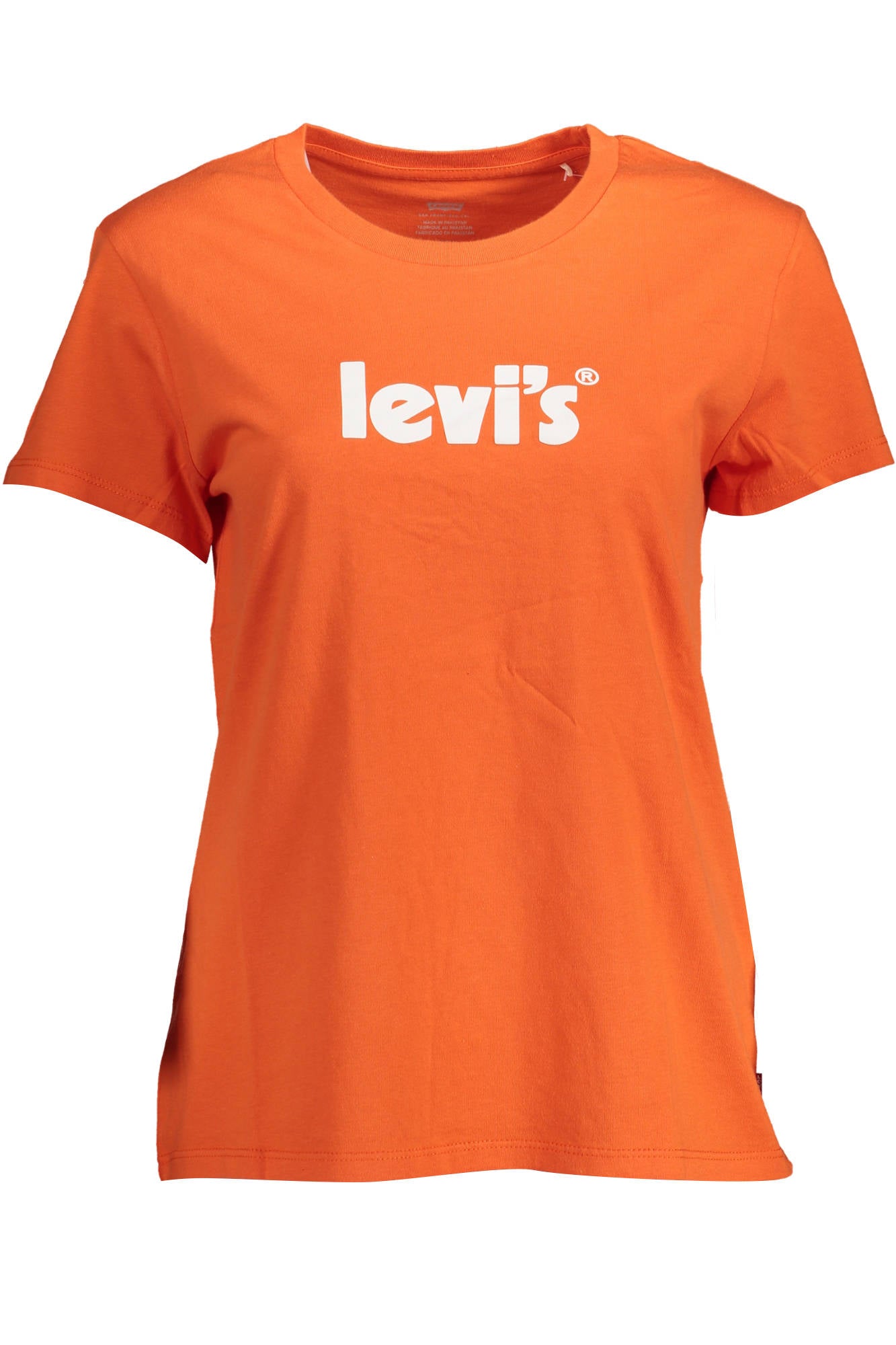 17369_ARANCIO_1758 – Damen Kurzarm T-Shirt Orange mit Druck und Rundhalsausschnitt – Größe: L – Farbe: Arancione