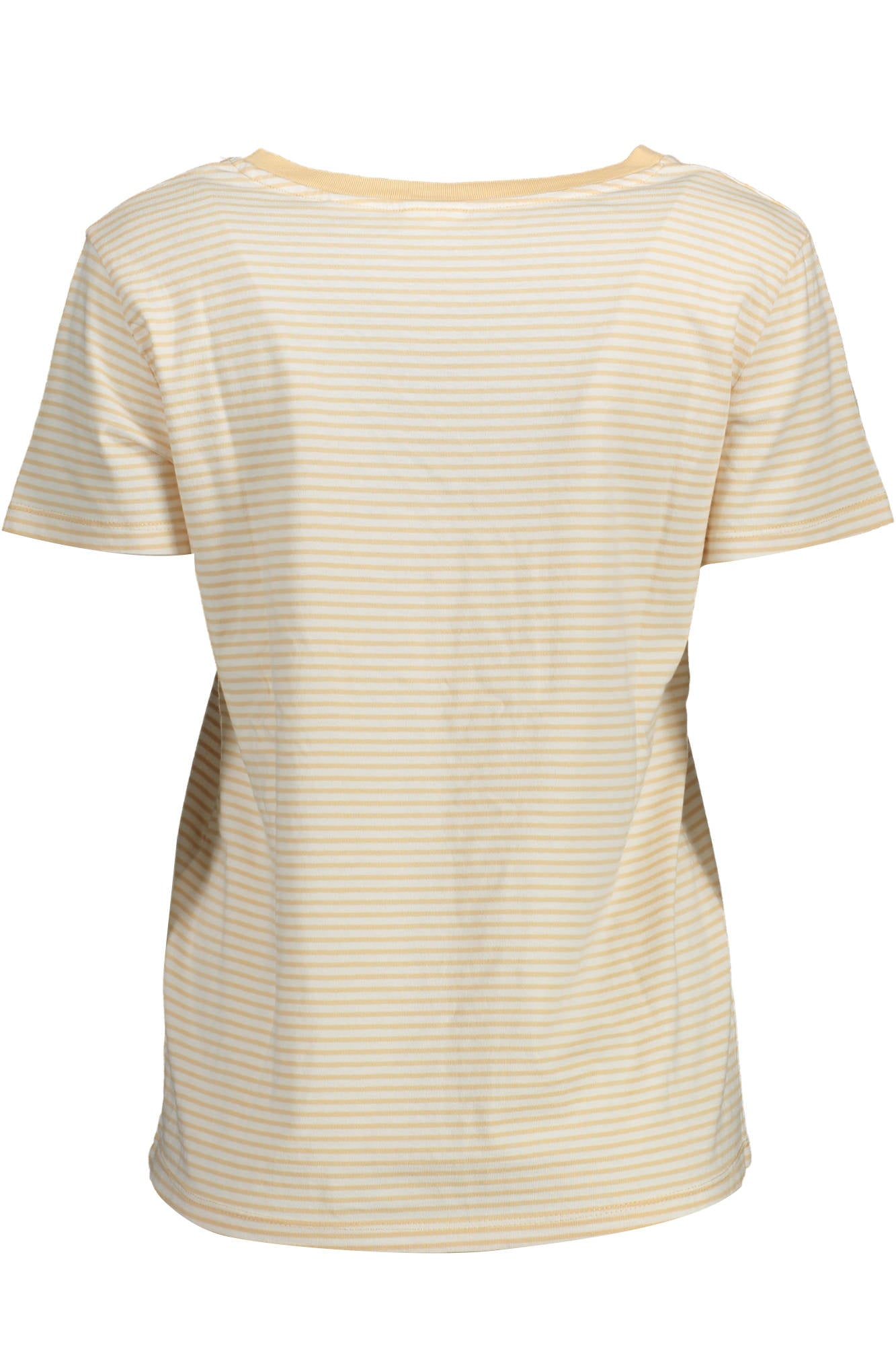 85341_BEIGE_0028 – Beiges Damen T-Shirt mit V-Ausschnitt aus 100% Bio-Baumwolle – Größe: S – Farbe: Beige