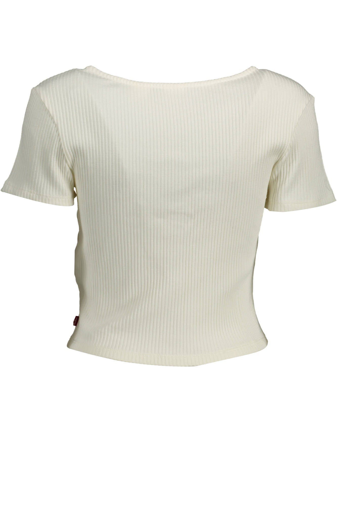 A3389_BIANCO_0000 – Kurzarm Damen T-Shirt in Weiß, Knöpfe & weiter Ausschnitt mit Logo – Größe: XS, S, M, L – Farbe: Bianco