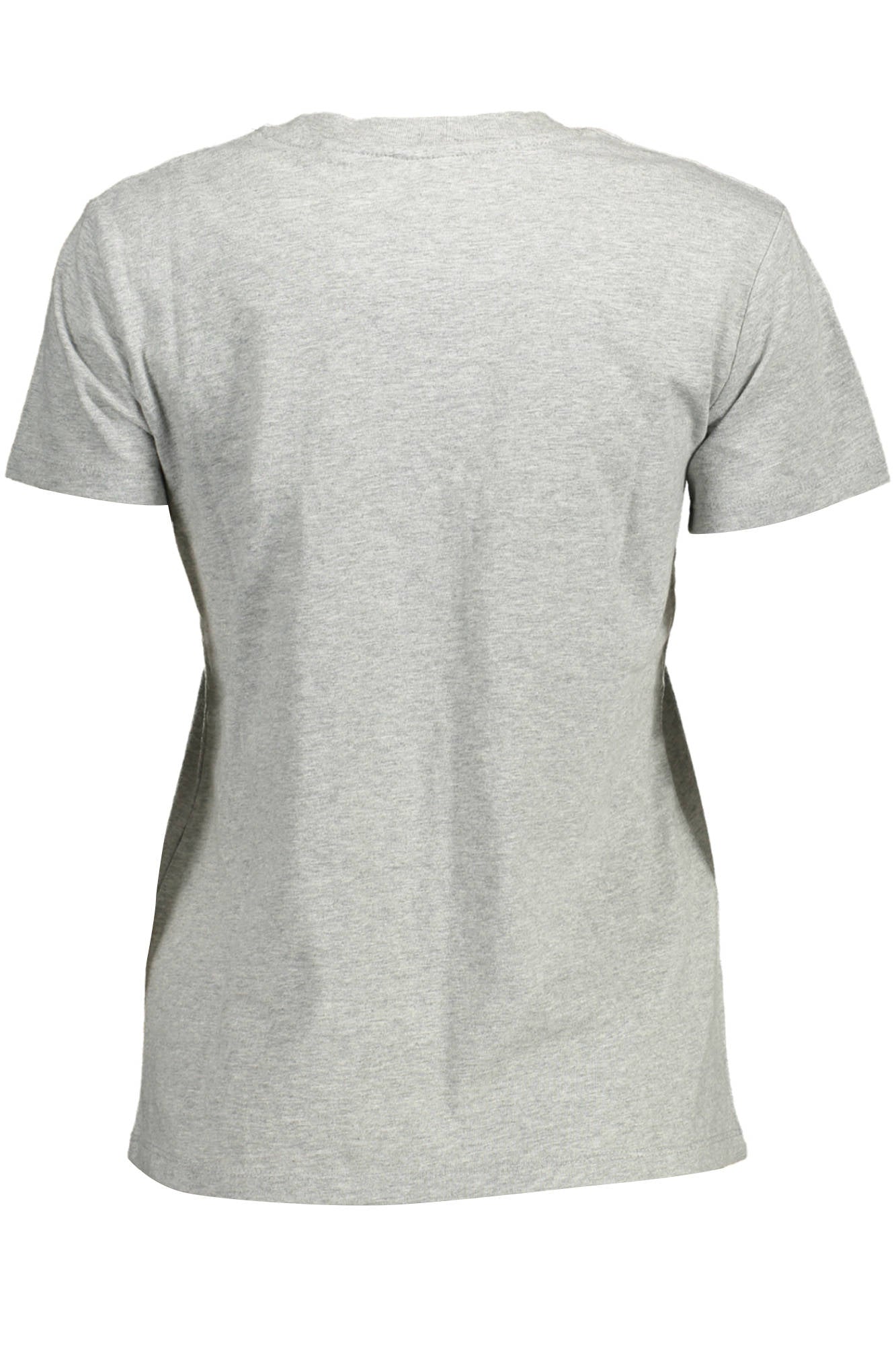 39185_GRIGIO_0143 – Graues Damen T-Shirt Kurzarm mit stylischem Logo und Rundhals – Größe: XS, S, L – Farbe: Grigio