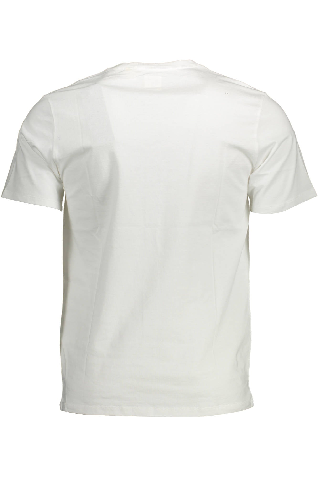 85641_BIANCO_0000 – Weißes Herren Kurzarm-T-Shirt mit V-Ausschnitt und Applikation – Größe: S, XL, 2XL – Farbe: Bianco