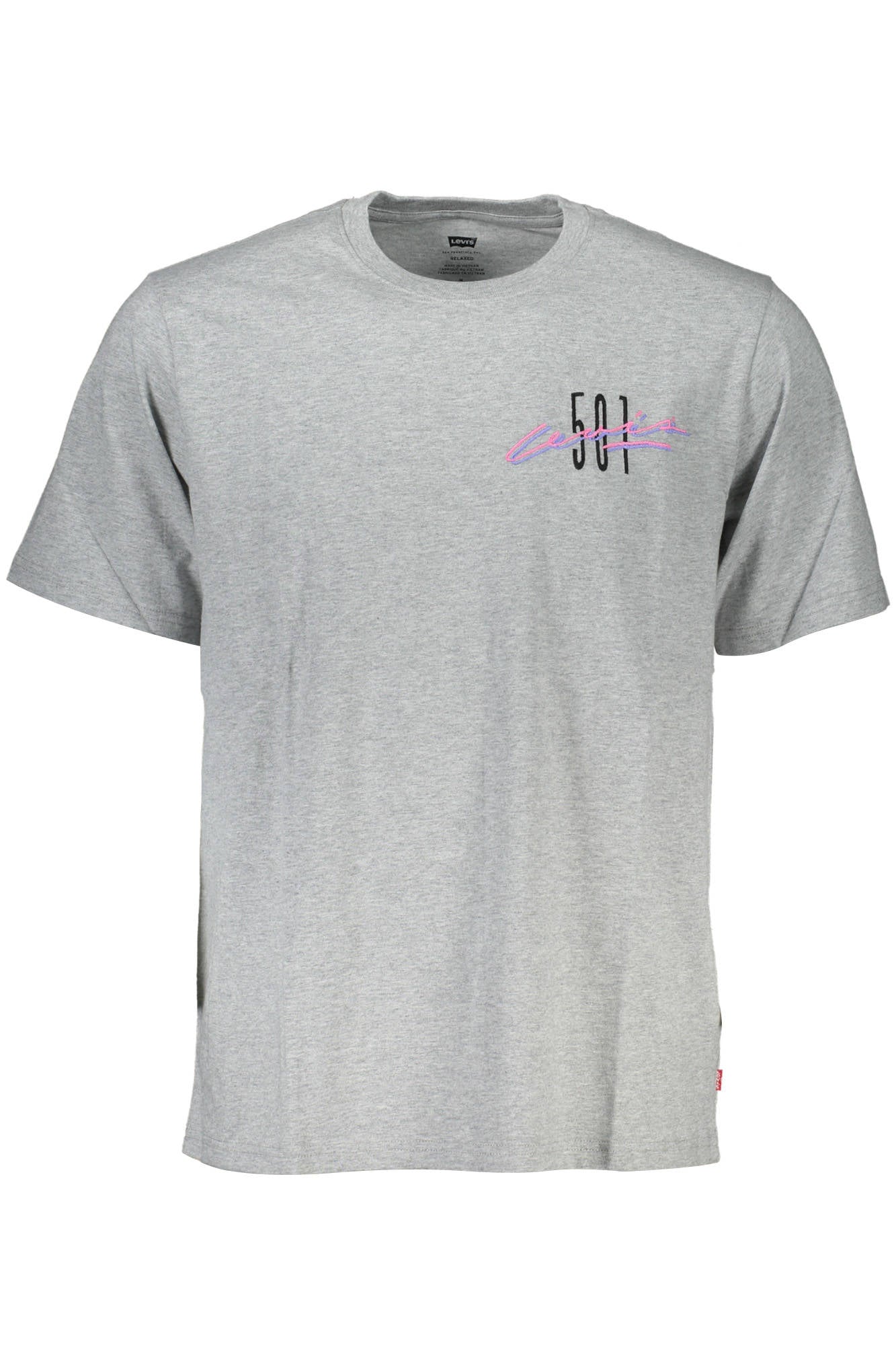 16143_GRIGIO_1203 – Modernes Grau: Kurzarm-T-Shirt für Herren mit Stickerei-Details – Größe: S, M, L, XL – Farbe: Grigio