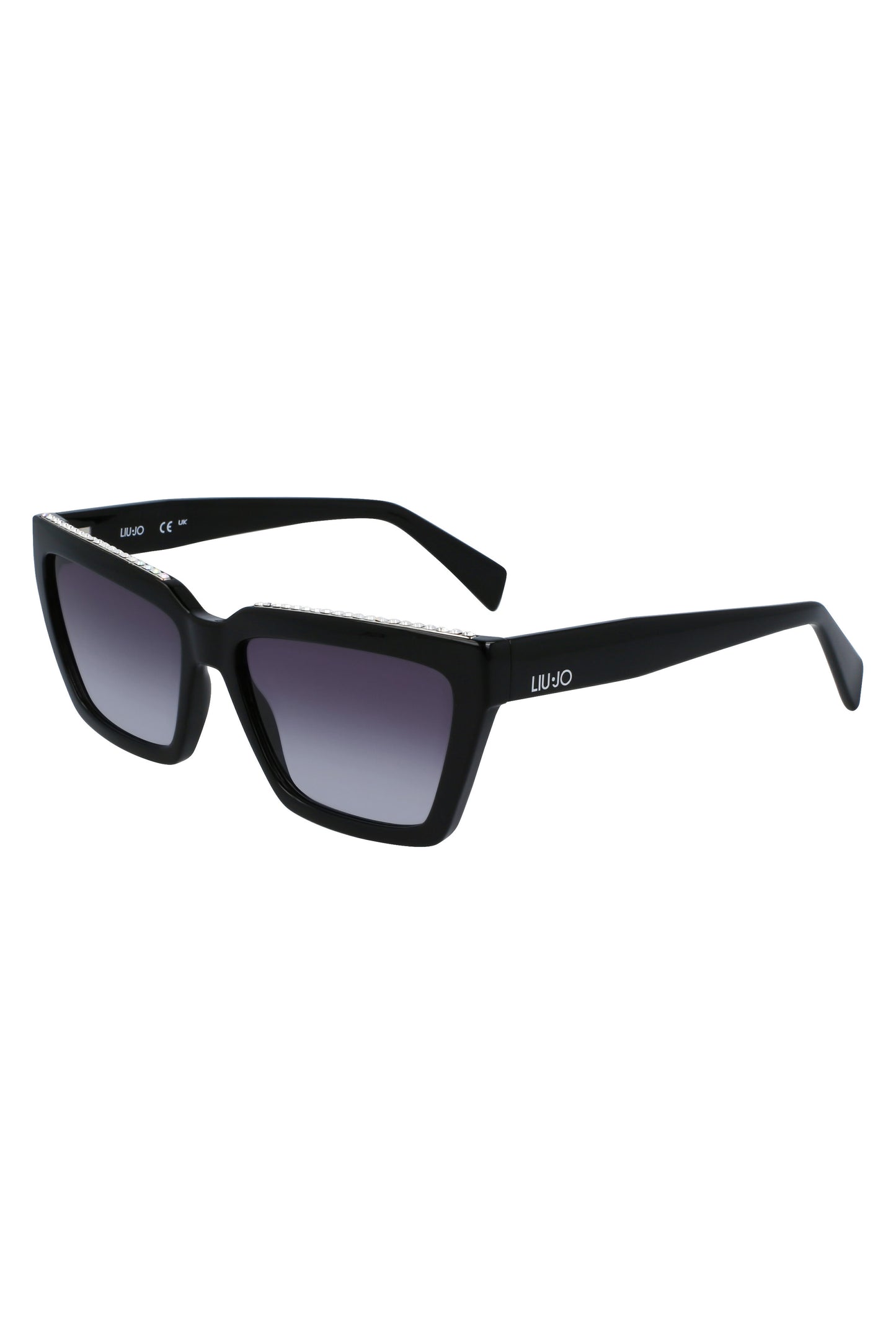 LJ793SR_NE001 – Schwarze Damen-Sonnenbrille mit rechteckigen Gläsern, 57mm breit – Größe: UNI – Farbe: Nero