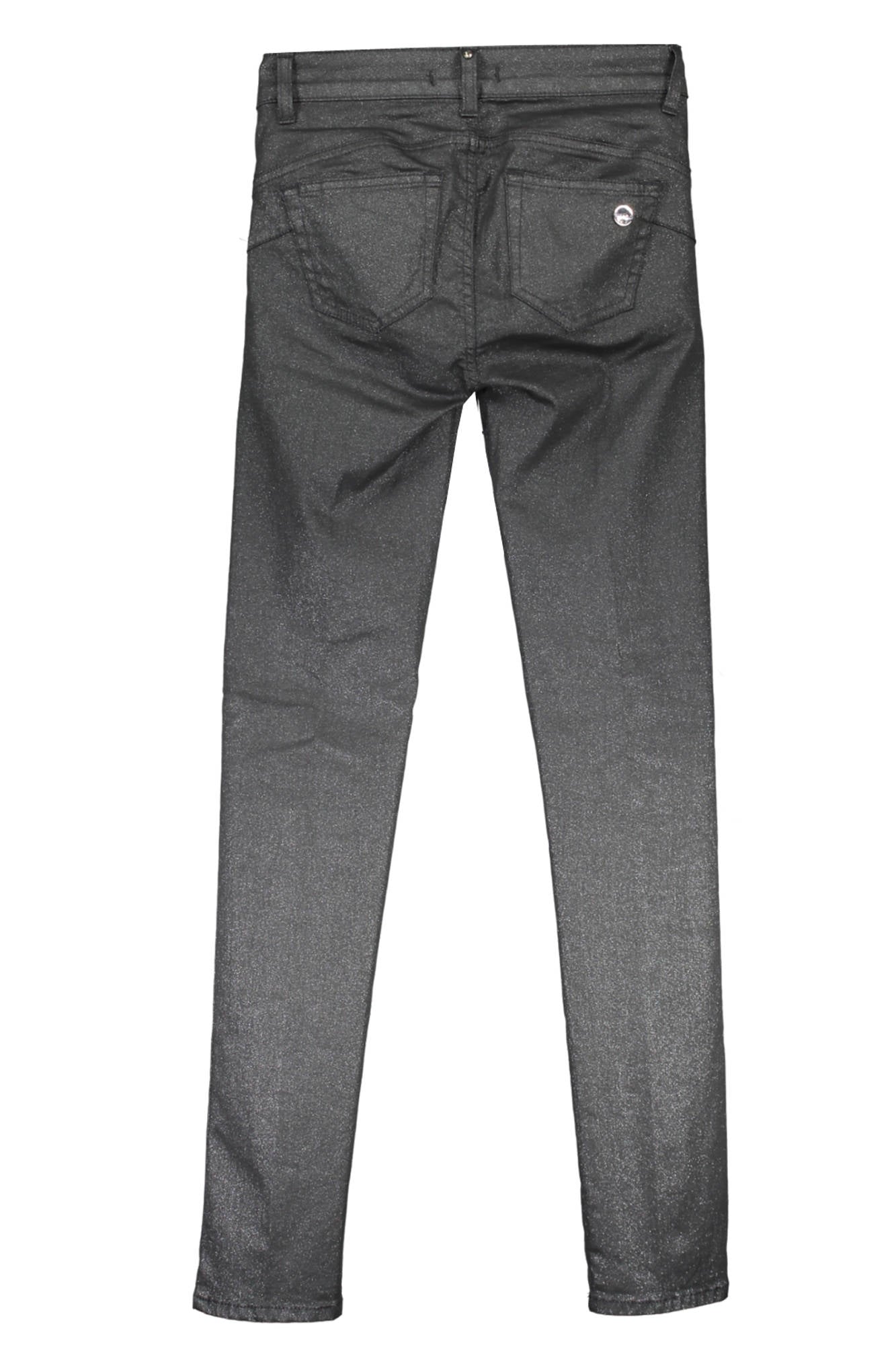 P65207-T8172_NERO_22222 – Elegante Damenhose: Schwarz, Röhrenstil, 5 Taschen, mit Logo-Detail – Größe: 26 – Farbe: Nero