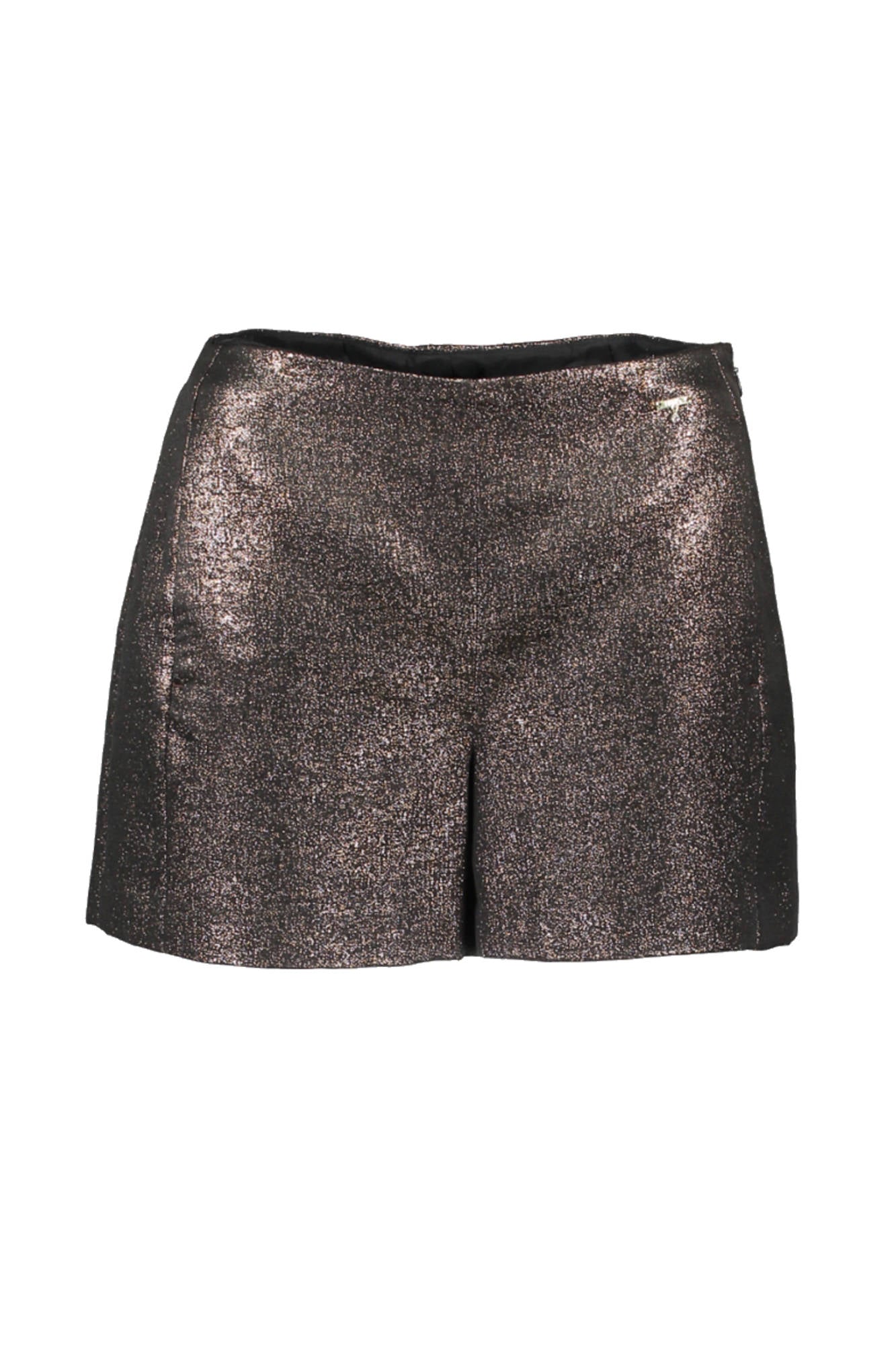 C63227-T1191_BRONZO_09N03 – Damen Shorts Bronze - Kurz mit Taschen & Reißverschluss, Logo-Detail – Größe: 46 – Farbe: Bronzo