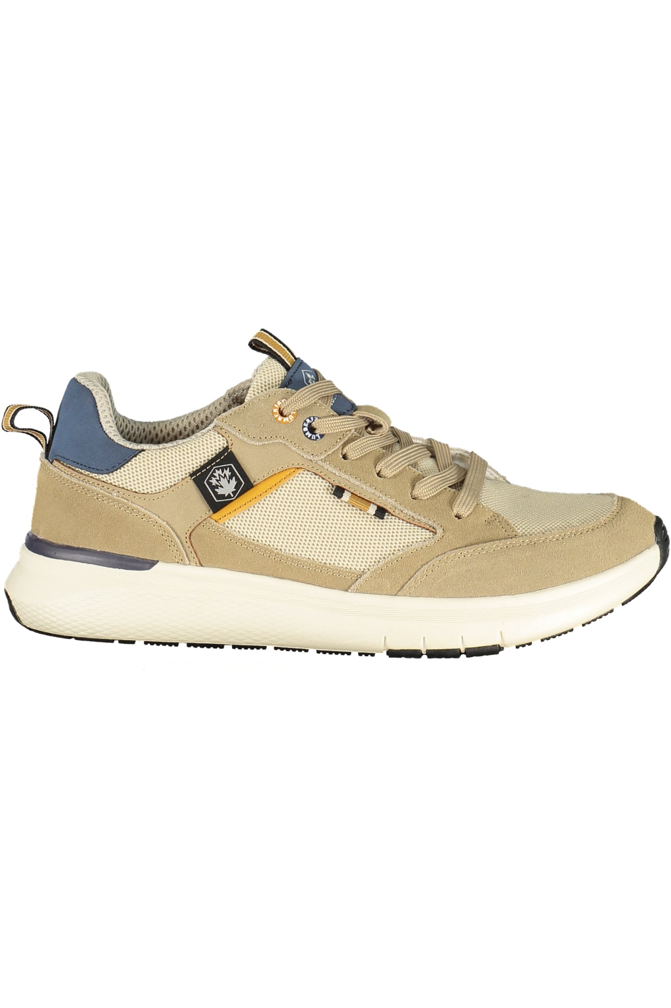 102269157NEIL_BE354BEI – Bequemer Herrensportschuh Beige mit Blauen Akzenten und Schnürsenkeln – Größe: 40, 41, 42, 43, 44, 45, 46 – Farbe: Beige