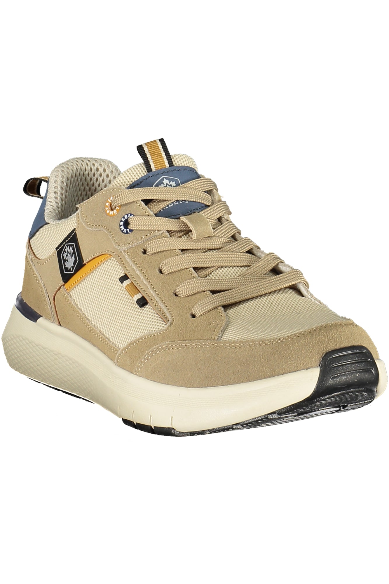 102269157NEIL_BE354BEI – Bequemer Herrensportschuh Beige mit Blauen Akzenten und Schnürsenkeln – Größe: 40, 41, 42, 43, 44, 45, 46 – Farbe: Beige
