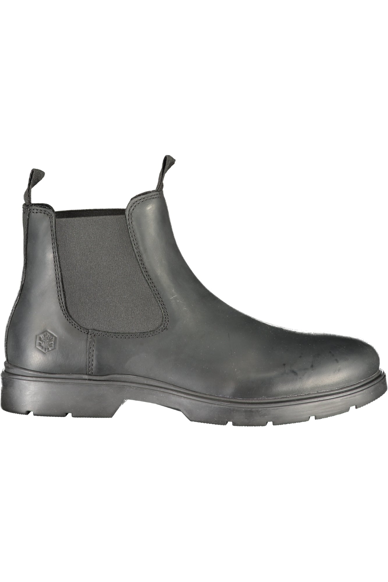 102217639_NE106 – Elegante Schwarze Herrenstiefel mit Elastikeinsatz und Logodetail – Größe: 40, 41, 42, 43, 44, 45, 46 – Farbe: Nero