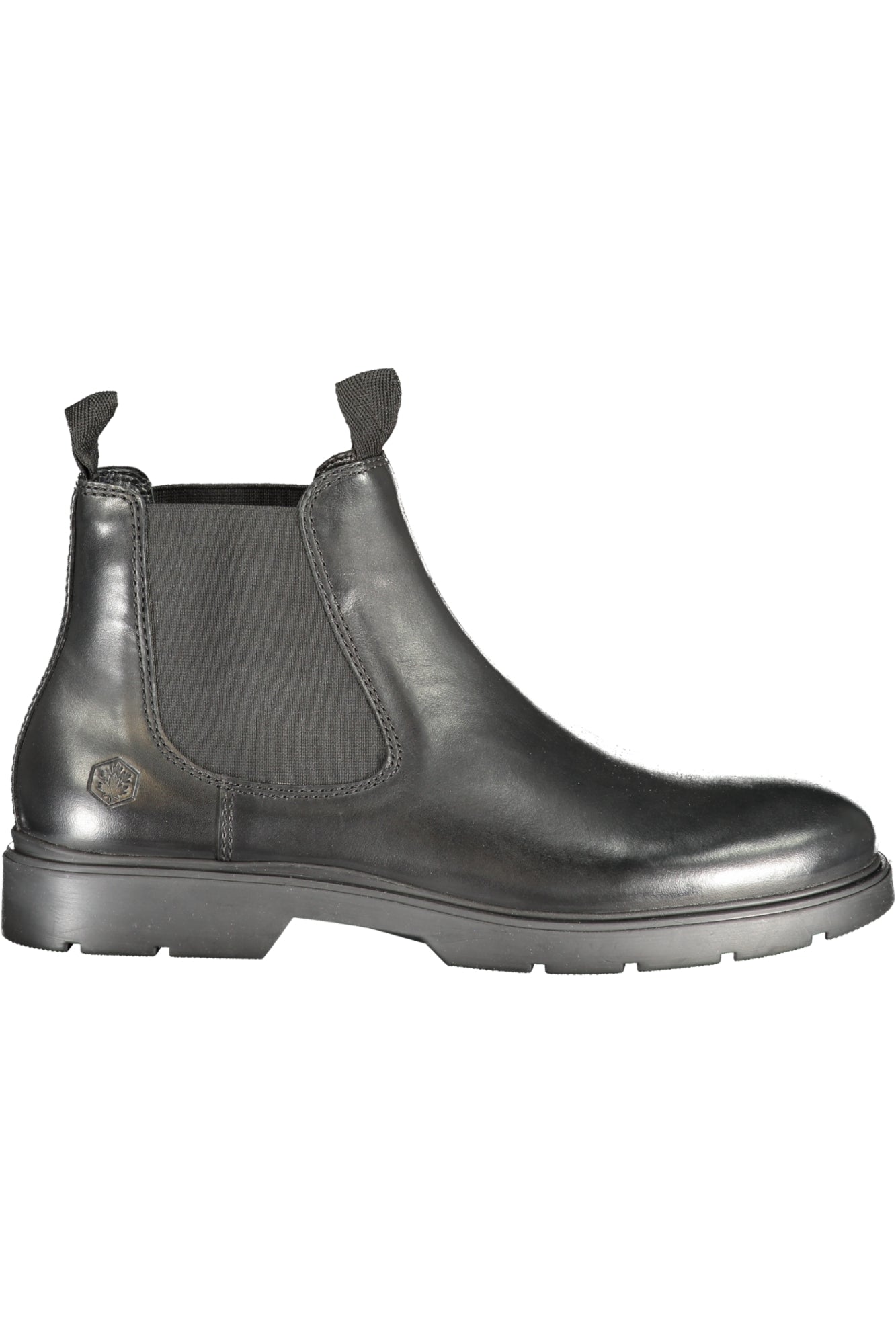 102217002_NE020 – Elegante Herren Stiefel in Schwarz mit Elastikeinsätzen und Logo – Größe: 40, 41, 42, 43, 44, 45, 46 – Farbe: Nero
