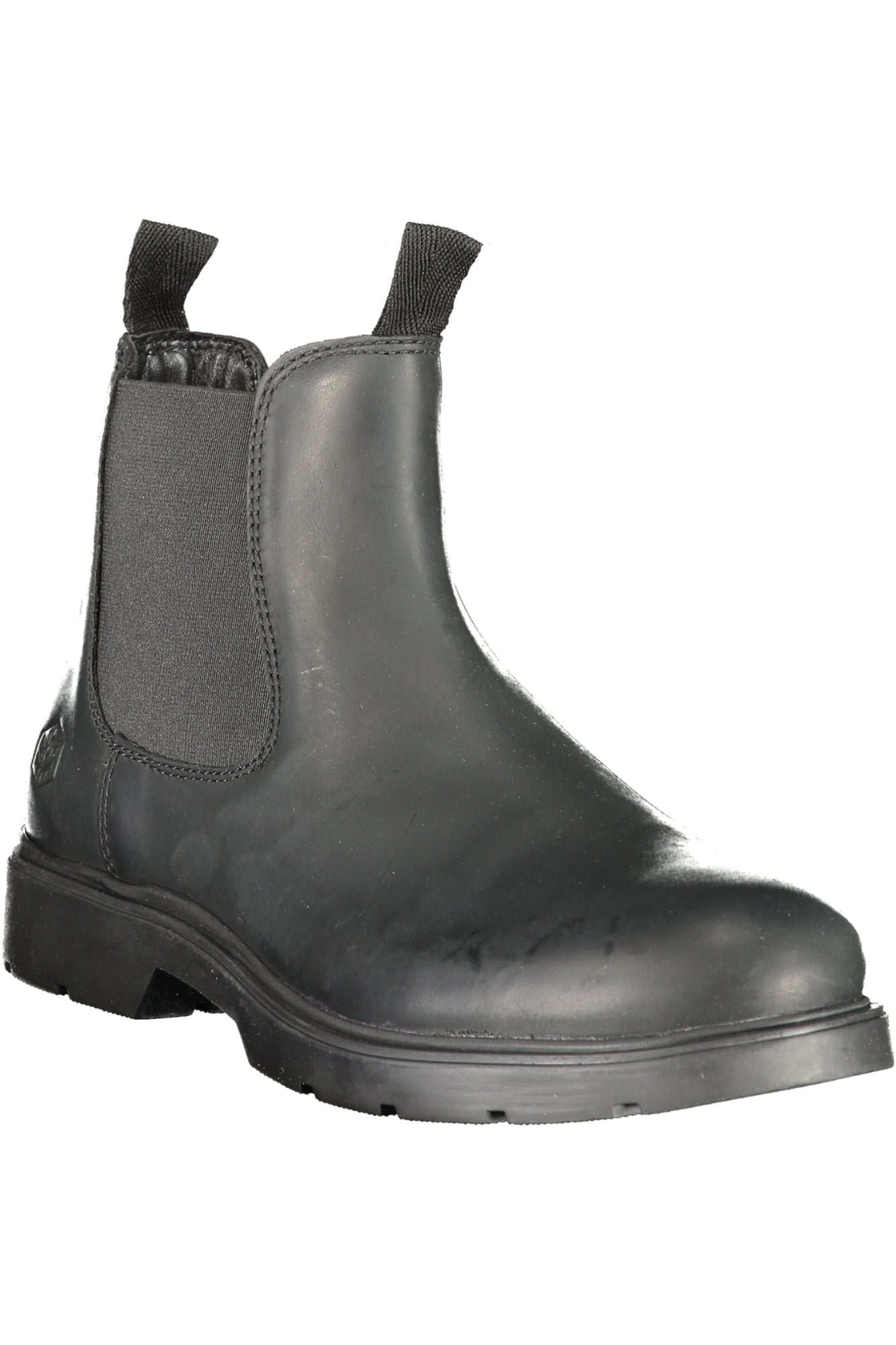 102217639_NE106 – Elegante Schwarze Herrenstiefel mit Elastikeinsatz und Logodetail – Größe: 40, 41, 42, 43, 44, 45, 46 – Farbe: Nero