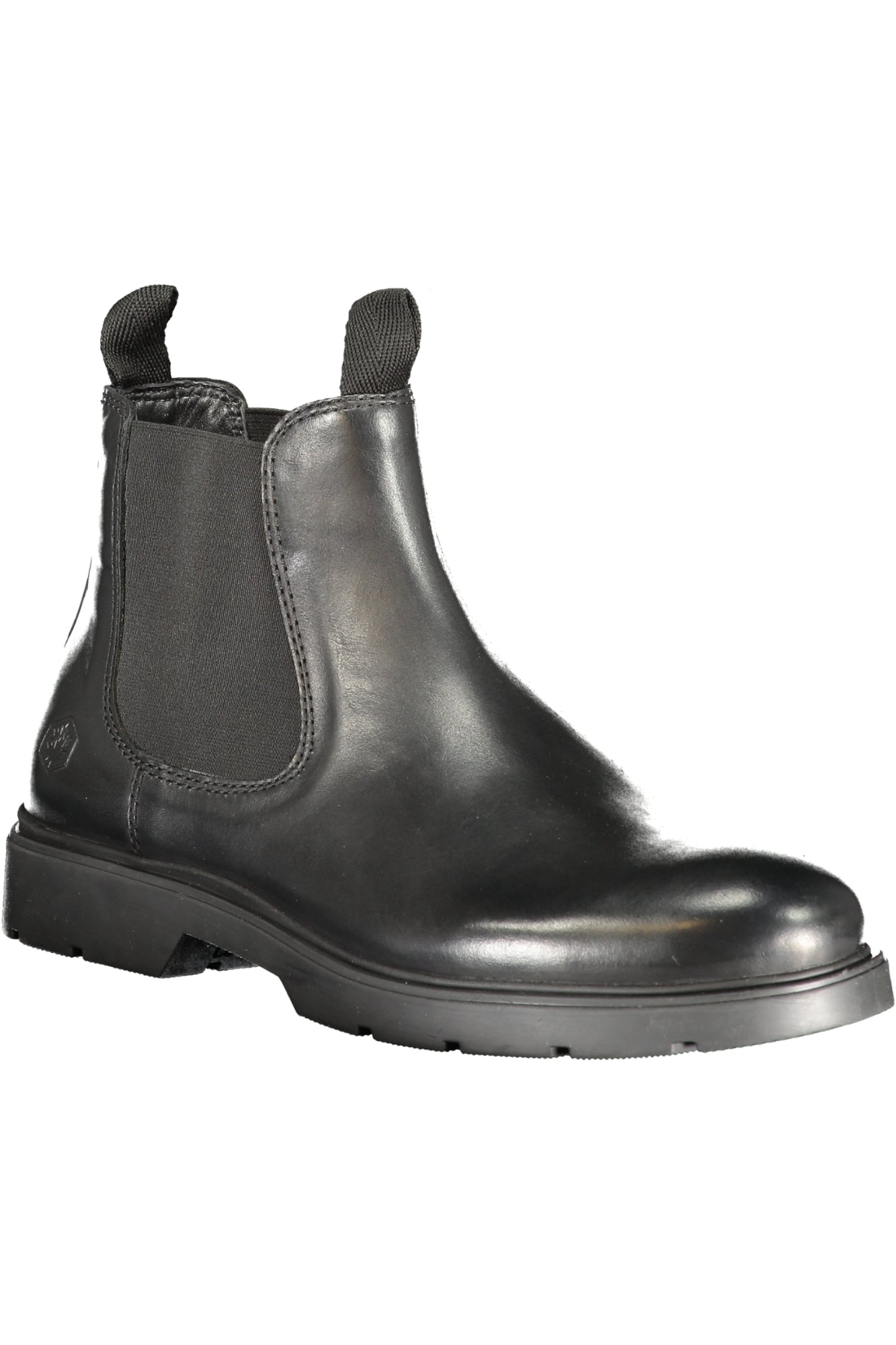 102217002_NE020 – Elegante Herren Stiefel in Schwarz mit Elastikeinsätzen und Logo – Größe: 40, 41, 42, 43, 44, 45, 46 – Farbe: Nero