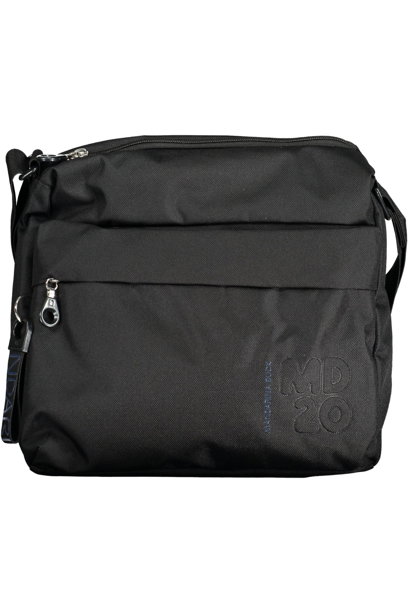 P10QMTT4_NE651BLACK – Elegante schwarze Umhängetasche mit verstellbarem Riemen und Kontrasten – Größe: UNI – Farbe: Nero