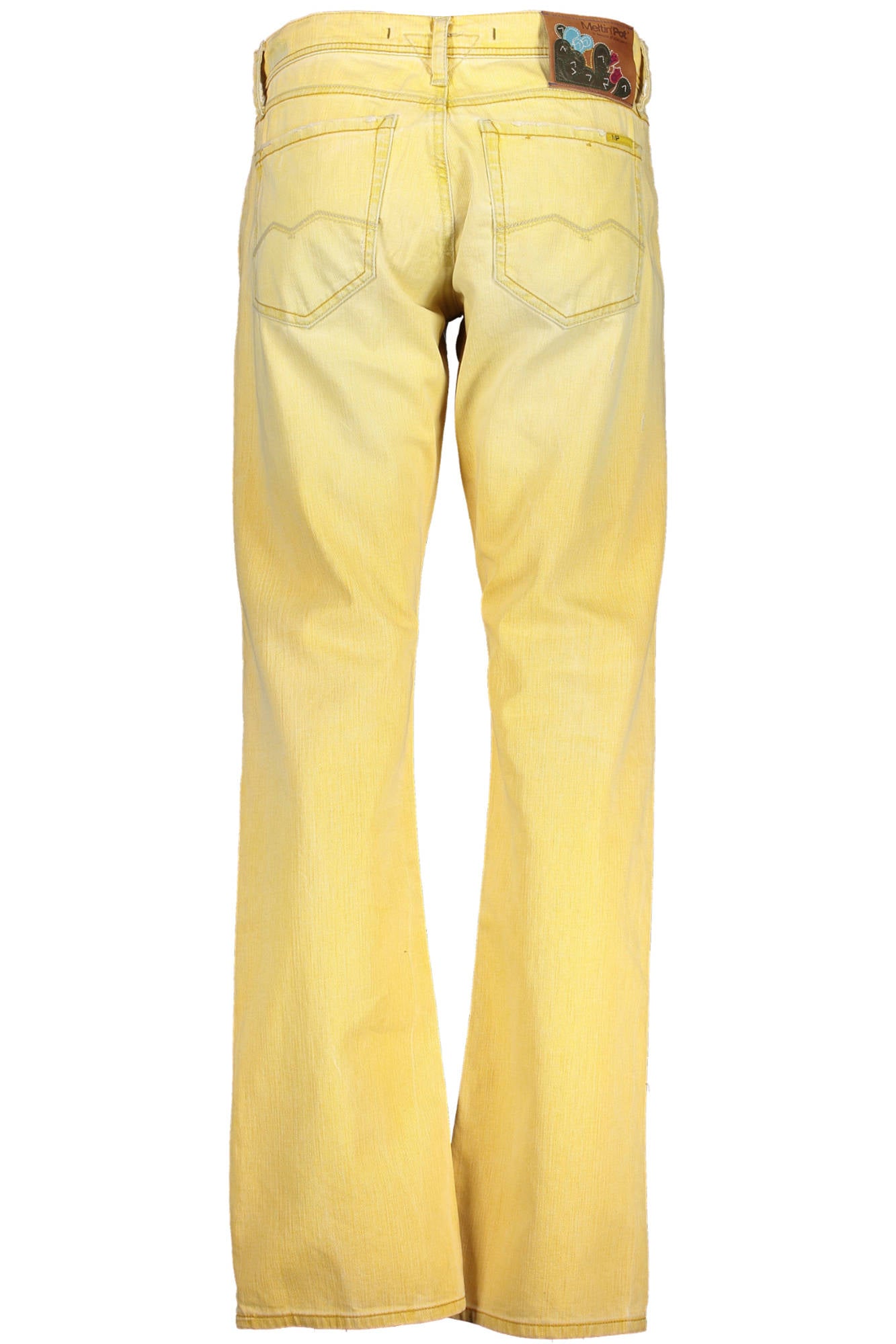 D1252-MARK_GIALLO_DK000-GI44 – Herren Gelbe Röhrenjeans mit Used-Effekt – 5 Taschen, Waschung – Größe: 31 – Farbe: Giallo