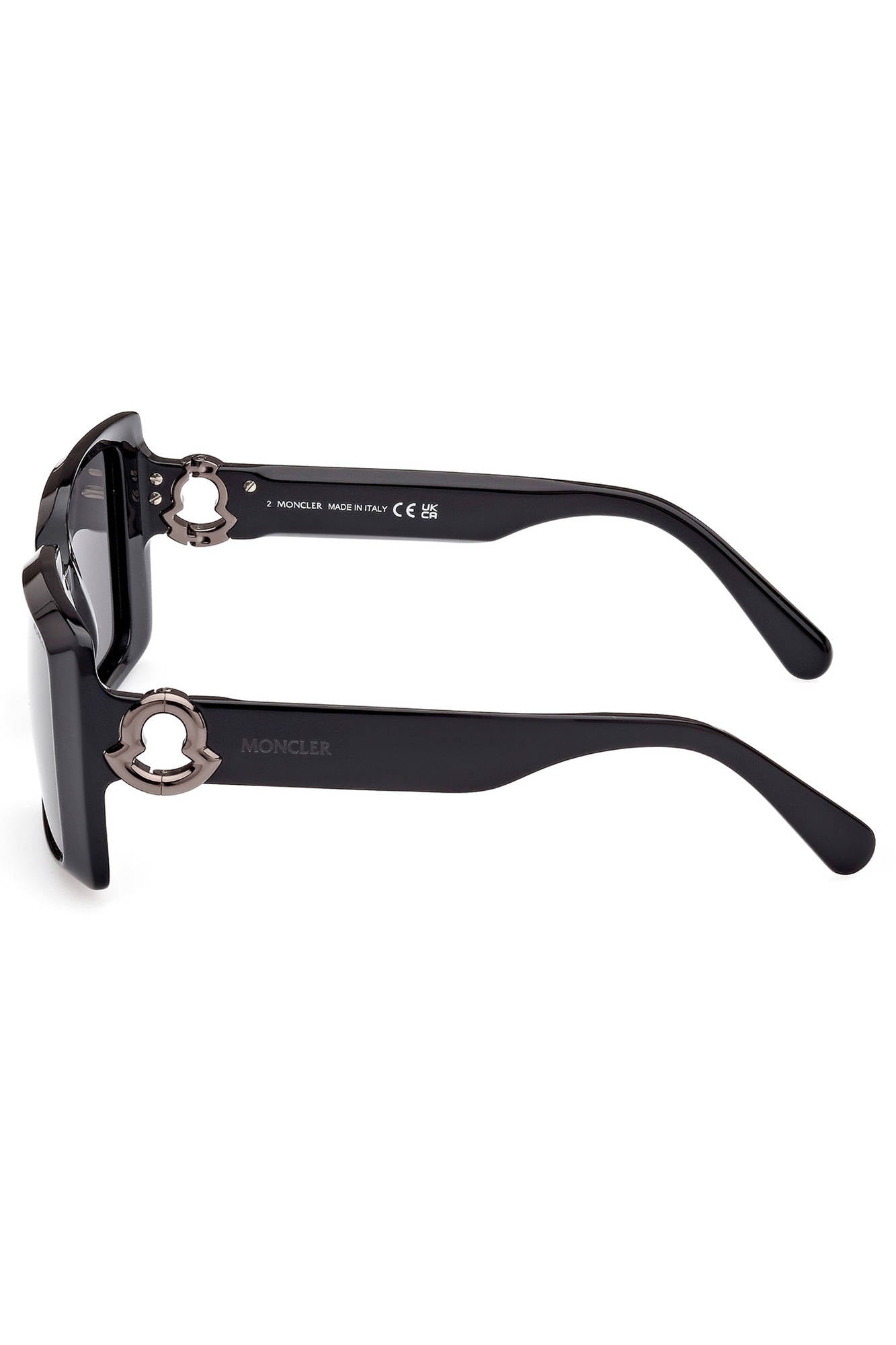 ML0244S_NERO_01A – Elegante Damensonnenbrille: Rechteckig, Schwarz, Kontrastelemente – Größe: UNI – Farbe: Nero