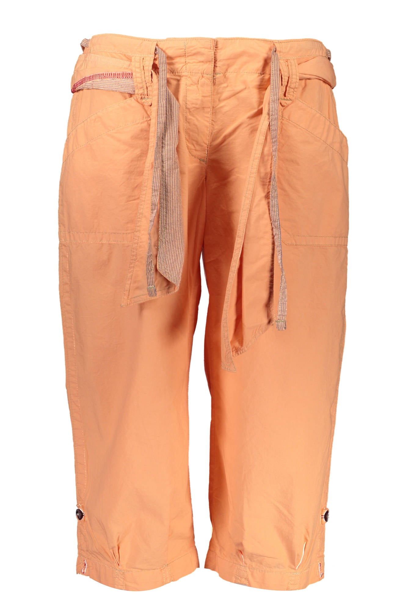 J71400-CAPRICE_ARANCIO_D92271 – Damen Bermuda-Shorts Orange mit Gürtel und Reißverschluss – Größe: 32 – Farbe: Arancione