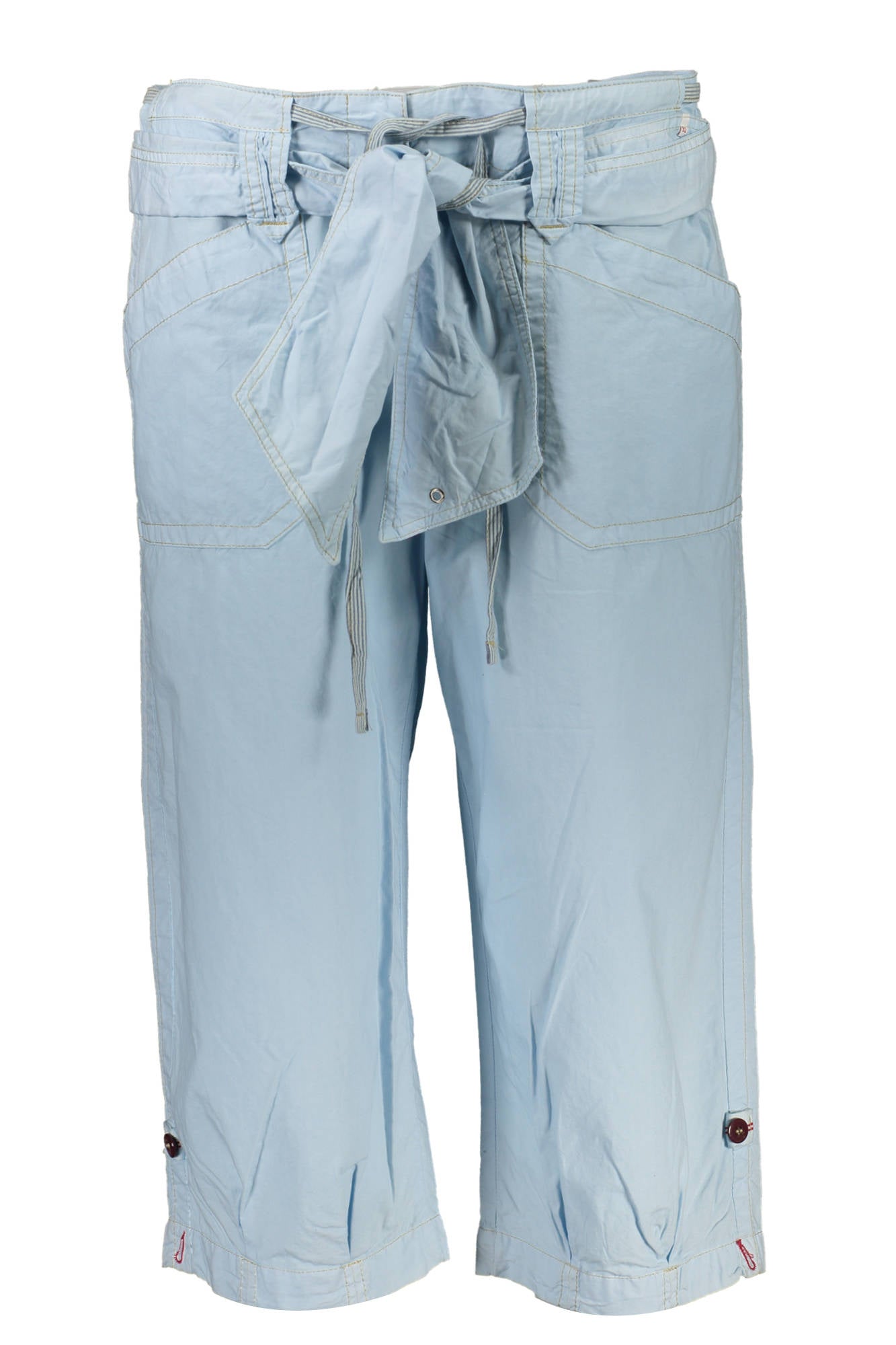 J71400-CAPRICE_AZZURRO_F04221 – Damen Bermuda-Shorts Blau mit Gürtel und Reißverschluss, 4 Taschen – Größe: 32 – Farbe: Azzurro