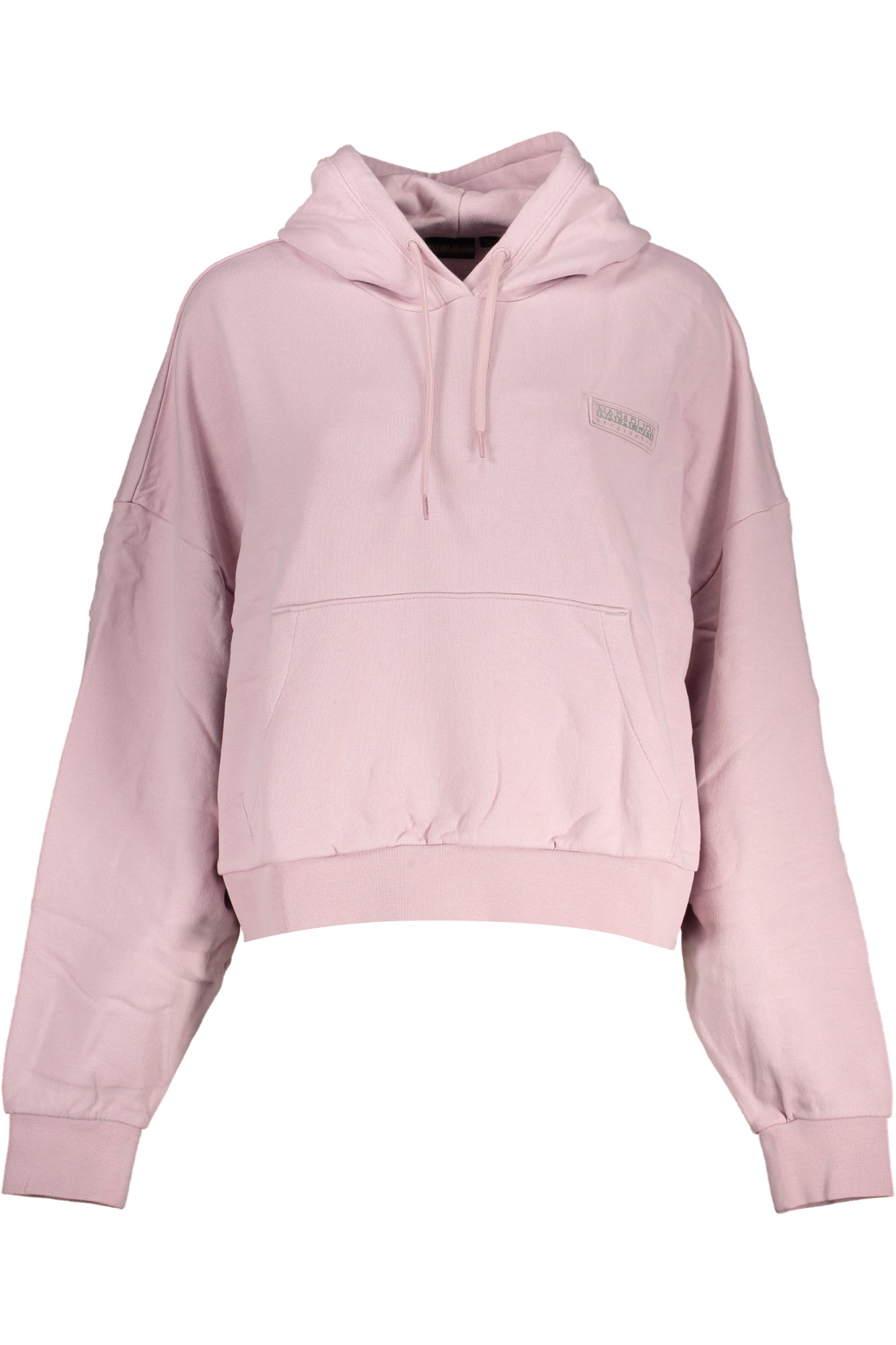 NP0A4G7YBMORGEXHW_RSP89 – Damen Kapuzenpullover Rosa mit Applikation und Kängurutasche – Größe: 2XS, XS, S – Farbe: Rosa