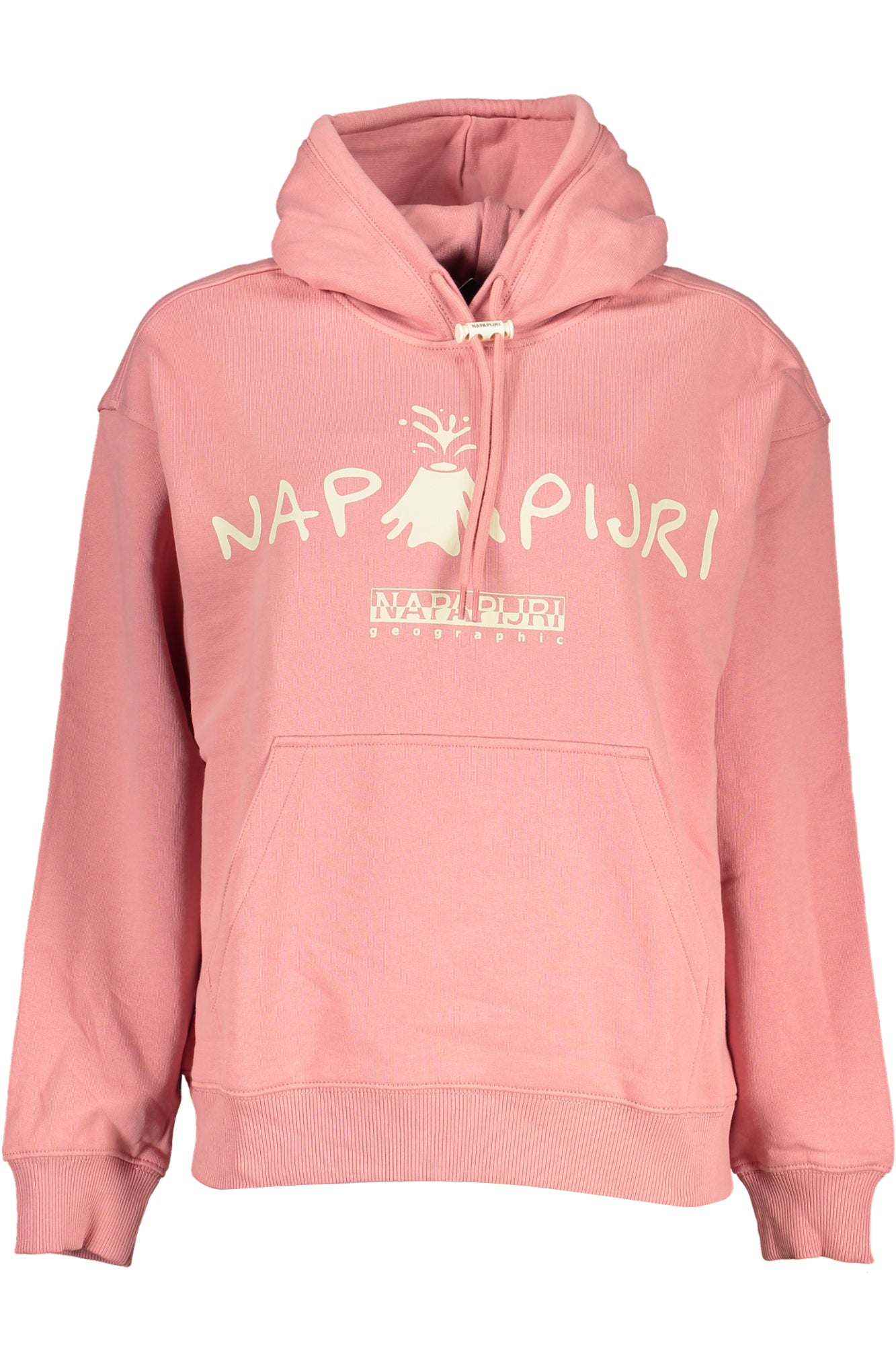 NP0A4GXQBORELLANAHW_RSPB1 – Rosa Damen Sweatshirt ohne Reißverschluss - Langer Hoodie mit Print – Größe: XS – Farbe: Rosa