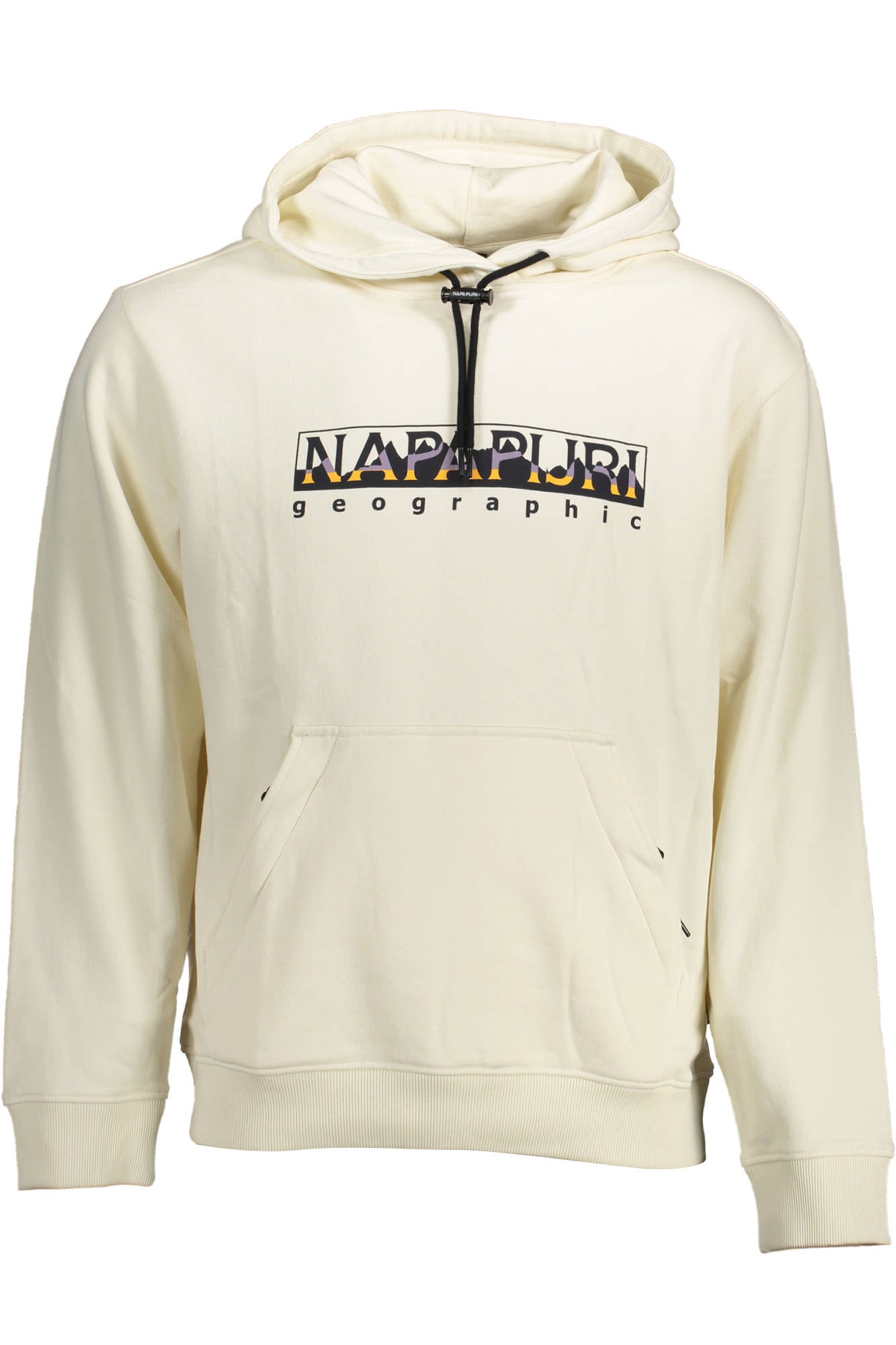 NP0A4G6R-B-SELLA-H_BIANCO_N1A – Moderner Herren-Hoodie in Weiß mit Aufdruck und Kängurutasche – Größe: XL, 2XL – Farbe: Bianco