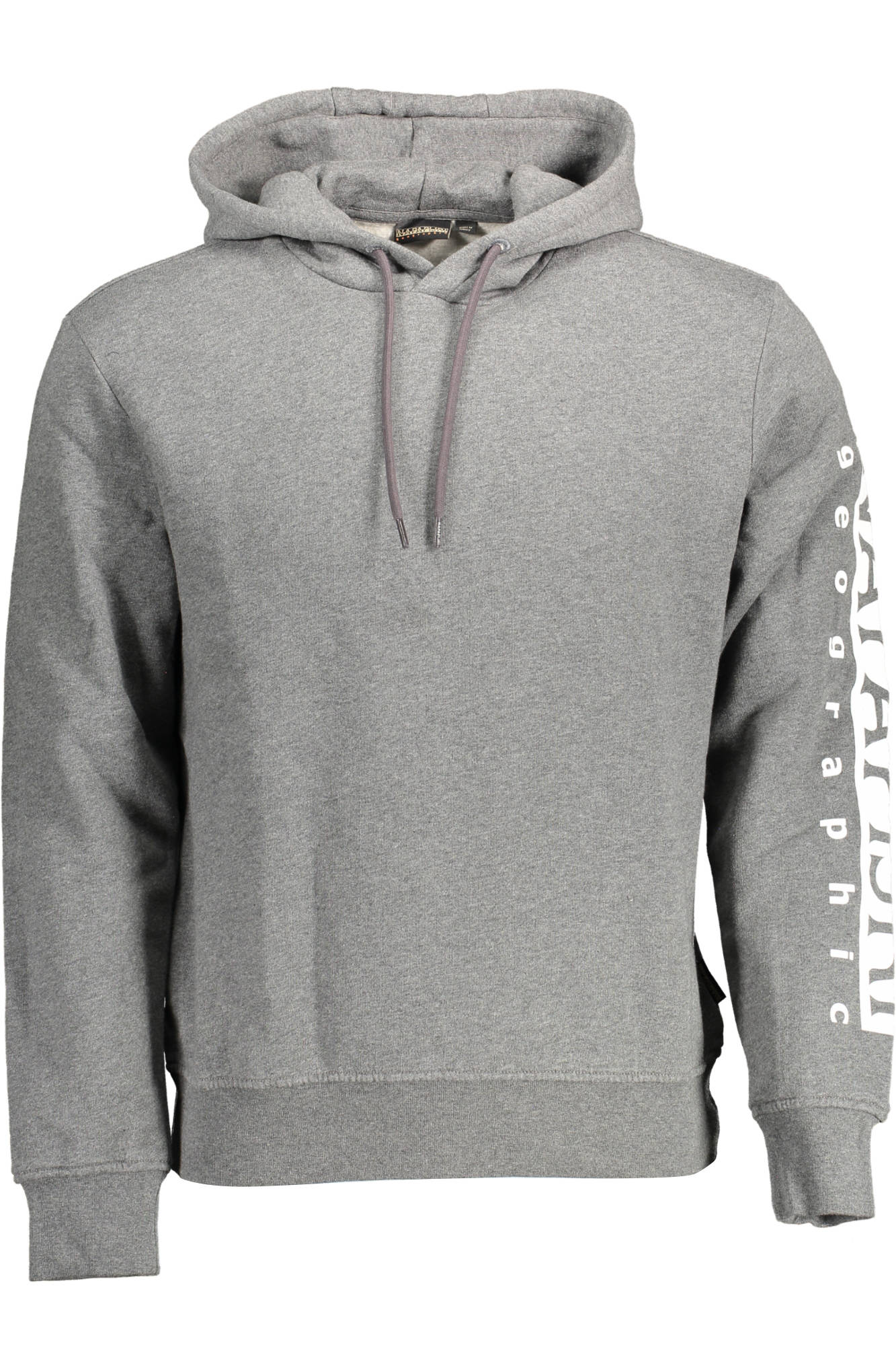 NP0A4H9A-BADAS-H-1_GRIGIO_197 – Graues Herren-Kapuzen-Sweatshirt mit Logo-Druck – Langarm & stilvoll – Größe: 2XL, S – Farbe: Grigio