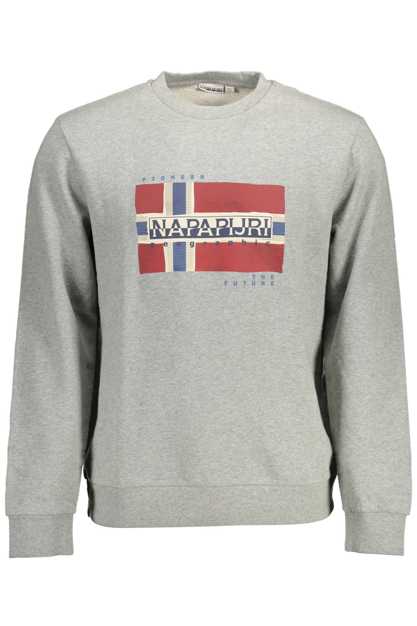 NP0A4EZC-BILO-C_GRIGIO_160 – Graues Herren-Sweatshirt mit Druck und Rundhalsausschnitt – Langarm – Größe: L, XL, 2XL, 3XL – Farbe: Grigio