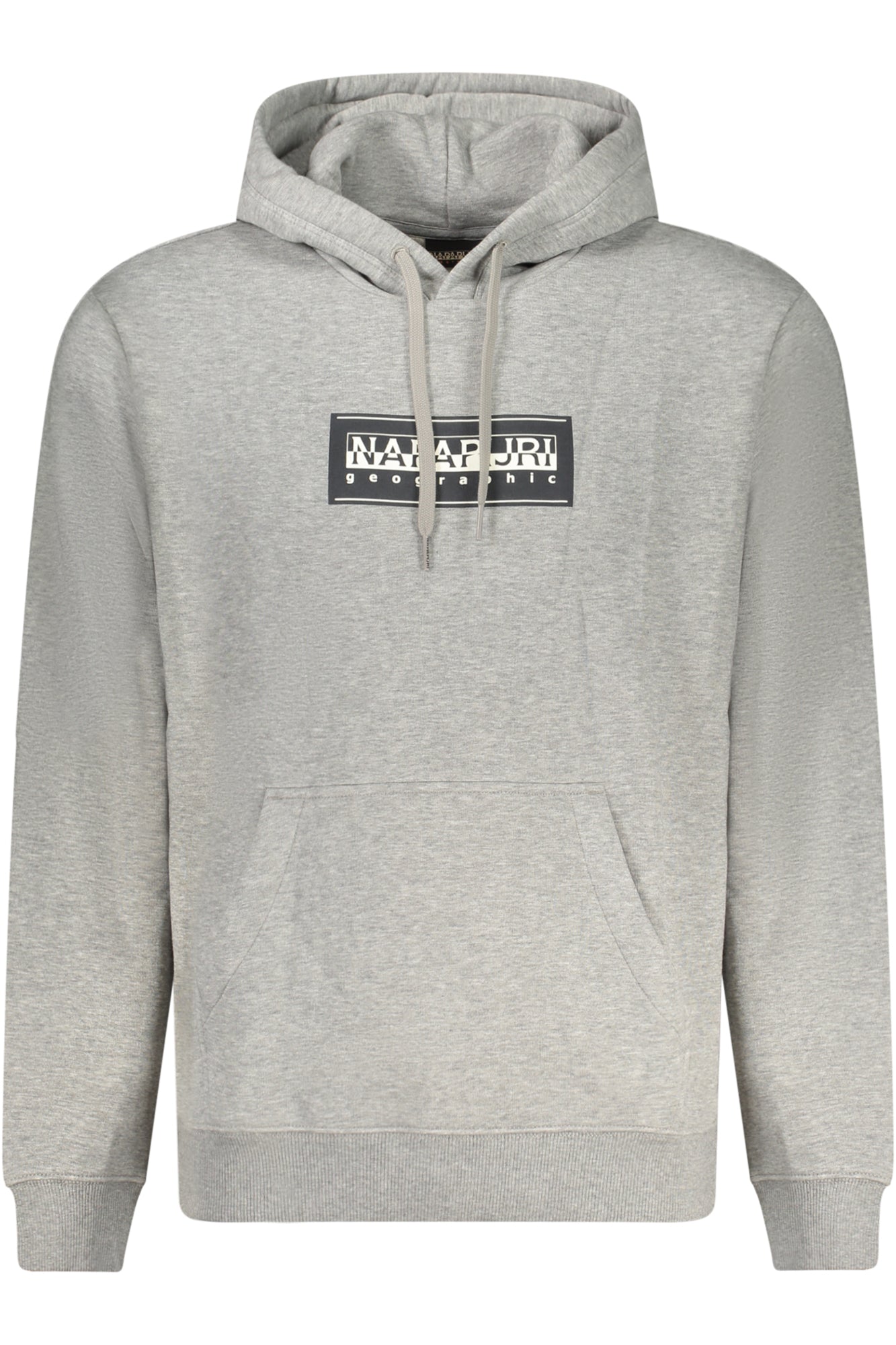 NP0A4I19BBOXLOGOH_GR160 – Grauer Herren Hoodie: Gefütterter Pullover mit Kängurutasche & Print – Größe: S, M, L, XL, 2XL – Farbe: Grigio