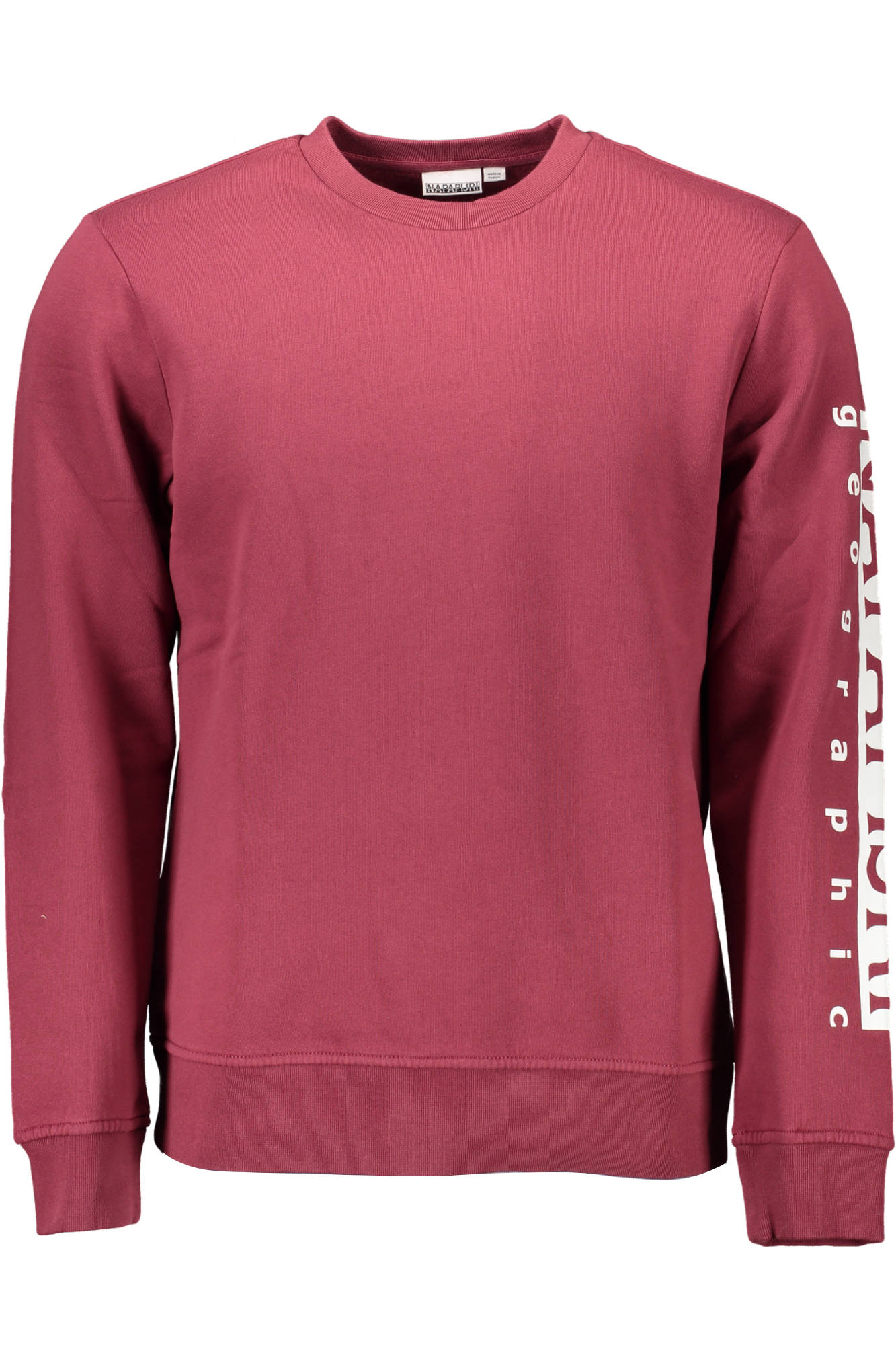 NP0A4FQN-BADAS-C_ROSSO_R54-VINT-AMARANTH – Trendiges rotes Herren-Sweatshirt aus Bio-Baumwolle mit Druck-Detail – Größe: 2XL – Farbe: Rosso