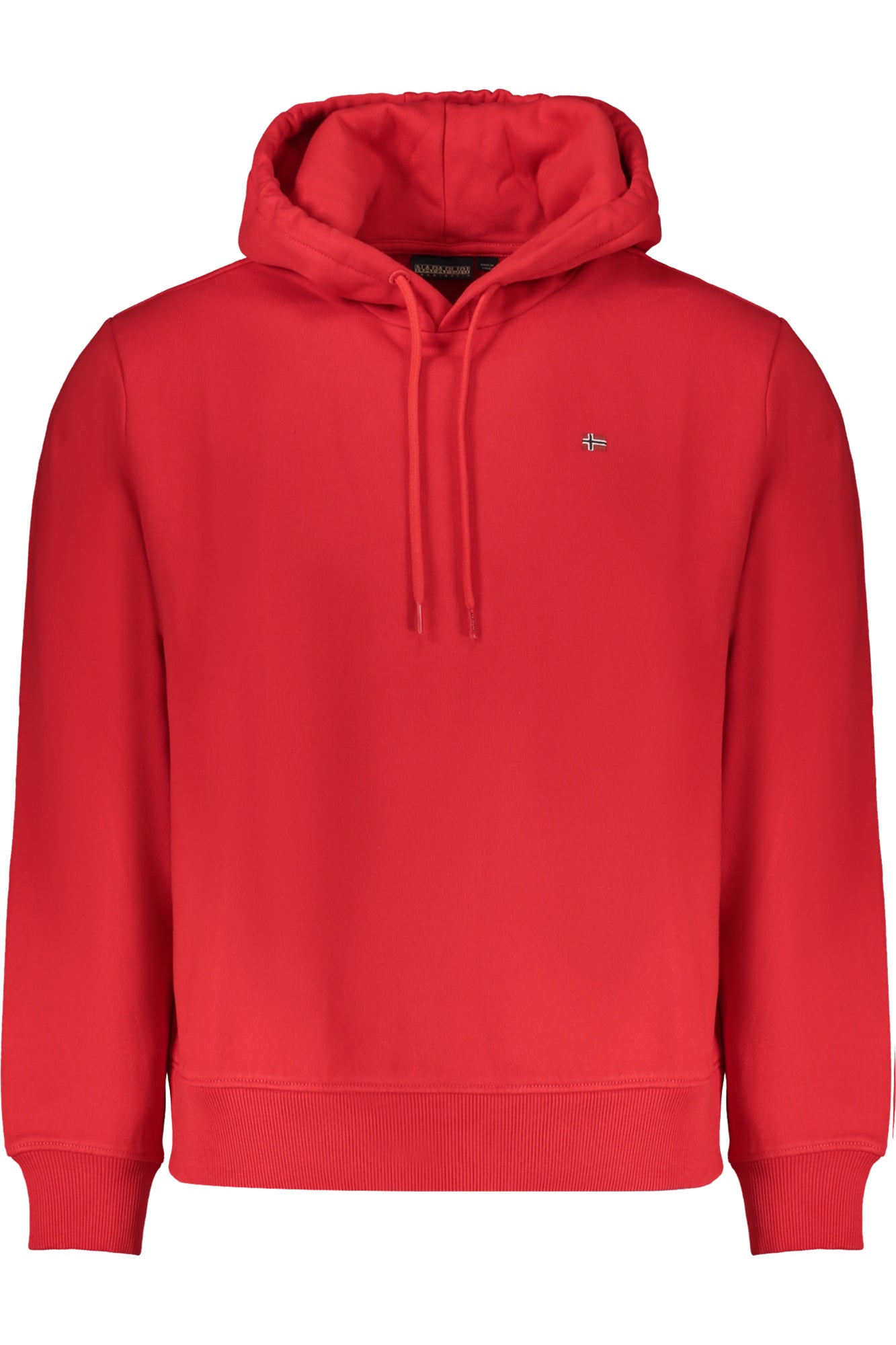 NP0A4FQVBALISHOOD_ROR06 – Herren Langarm Kapuzen-Sweatshirt Rot: Regular Fit mit Stickerei – Größe: S, M, L, XL, 2XL, 3XL – Farbe: Rosso