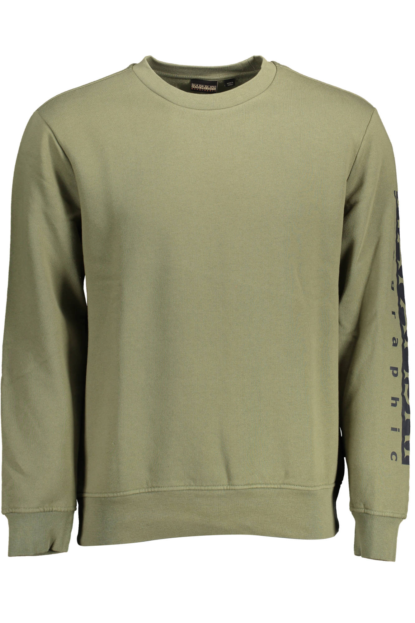 NP0A4H99-BADAS-C-1_VERDE_GAE – Grünes Herren-Sweatshirt mit Rundhals und Druck – Langarm, stilvoll – Größe: S, M, L, XL, 2XL, 3XL – Farbe: Verde