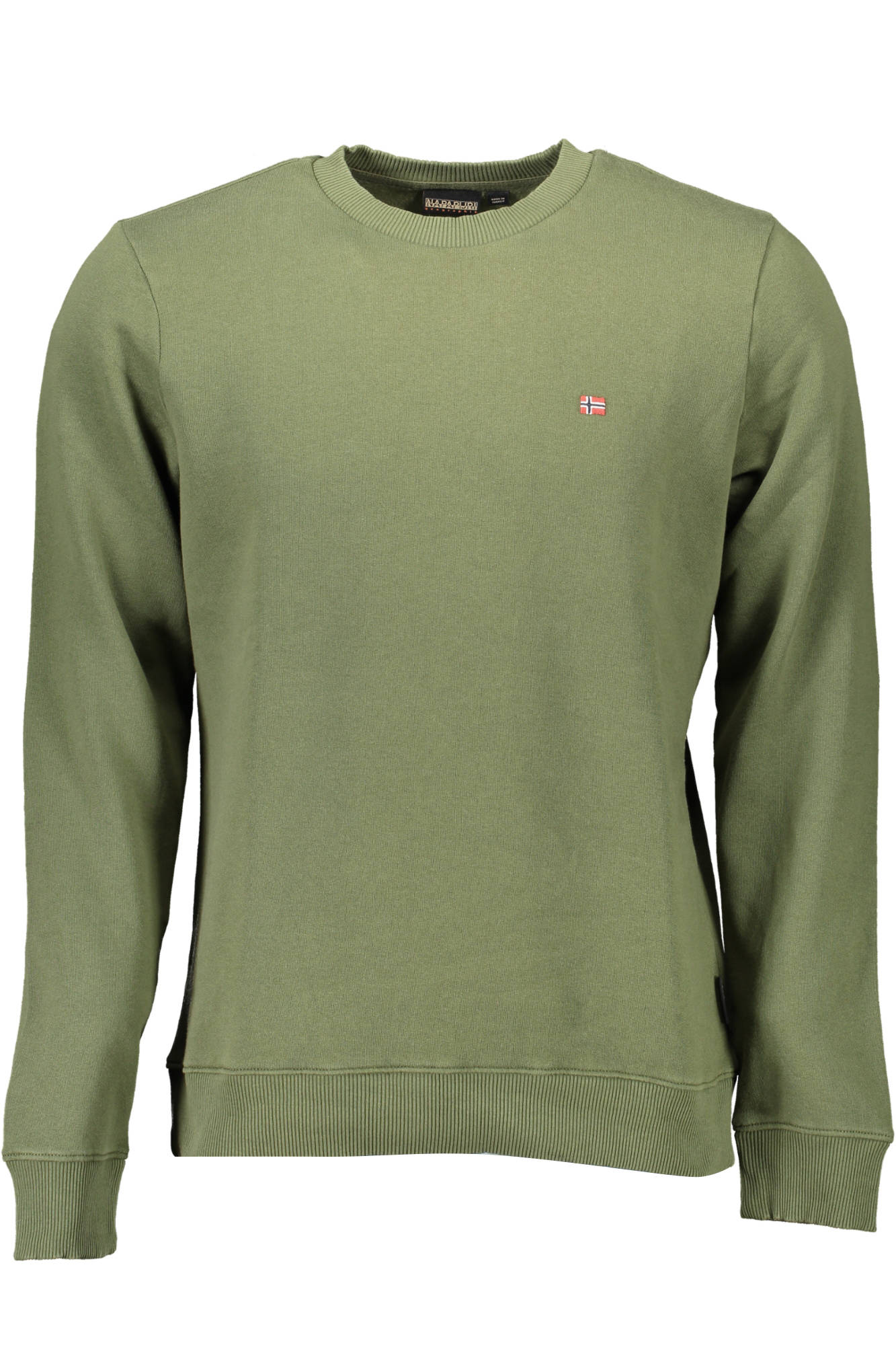 NP0A4FQWBALISCREW1_31E3792_VERDEGE4GR – Herren Sweatshirt Grün: Langarm, Regular Fit, Stickerei, Bio-Baumwolle – Größe: XS – Farbe: Verde