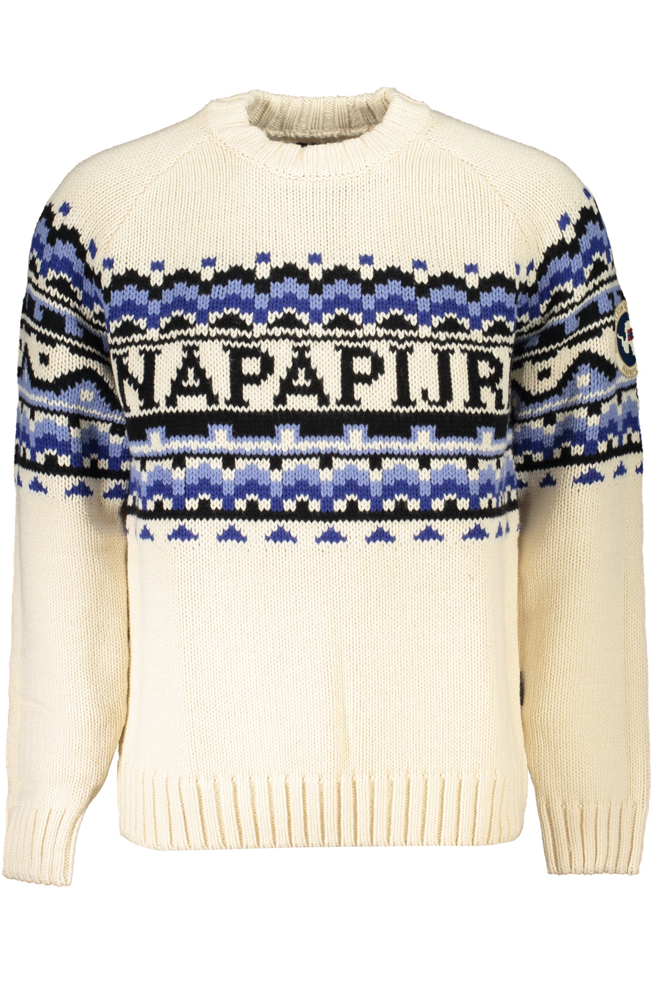 NP0A4HHJDHORLICK_BIN1A – Moderner Herren-Pullover Weiß - Langarm, Rundhals, Stylische Details – Größe: XL – Farbe: Bianco