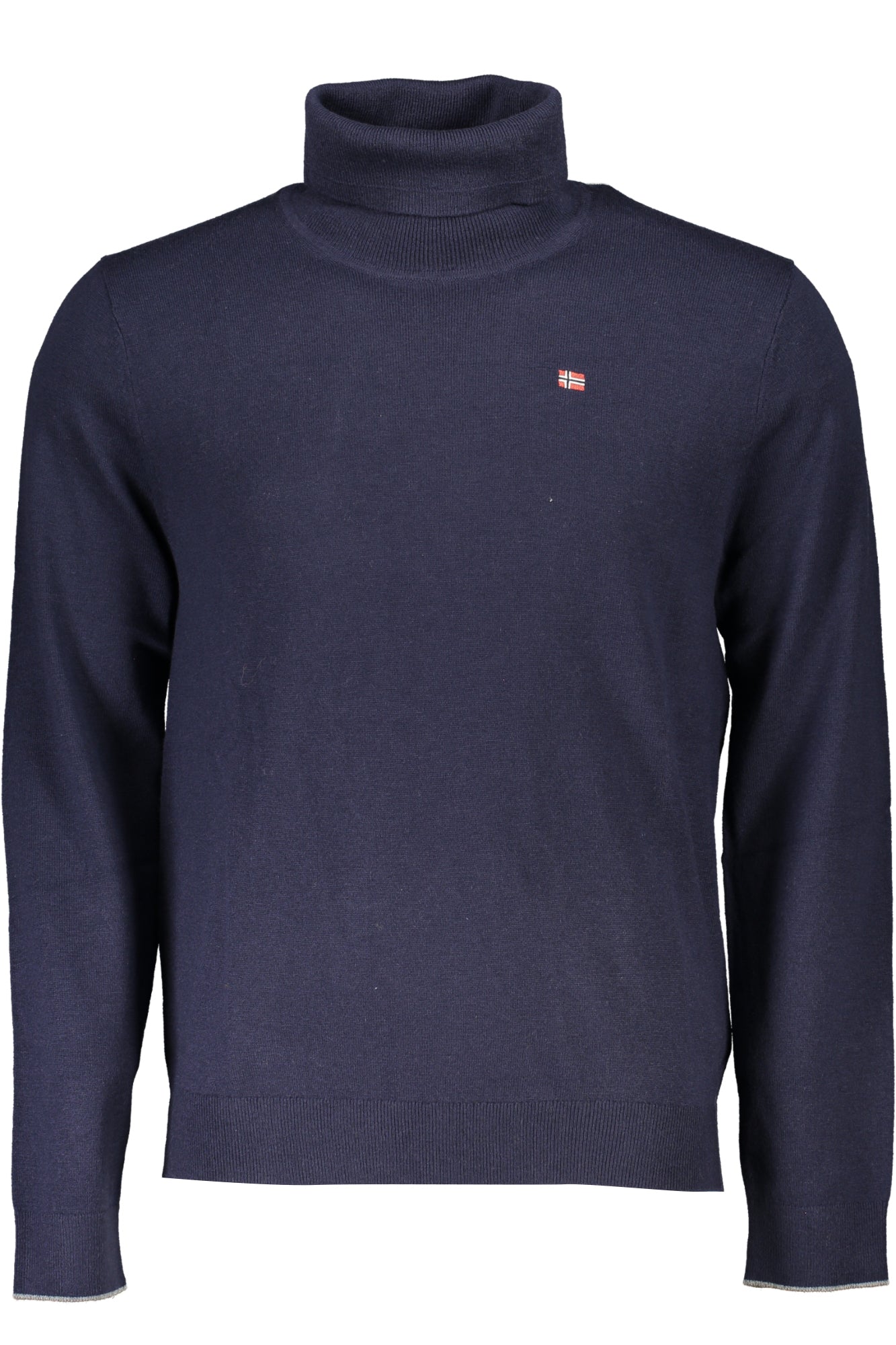 NP0A4GJTDAMAVANDT1_BL176 – Herrenpullover Blau - Langarm, Hoher Kragen & Stickerei-Details – Größe: S, M, L, XL, 2XL, 3XL – Farbe: Blu