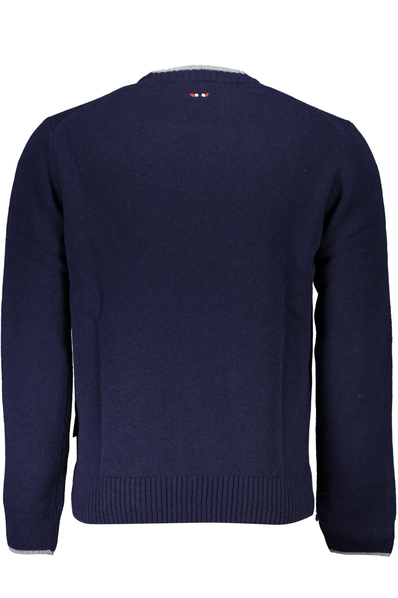 NP0A4HLSDAINC5_BL176 – Blauer Herrenpullover, Regular Fit: Stilvoll mit Stickerei & Kontrastdetails – Größe: S, M, L, XL, 2XL, 3XL – Farbe: Blu