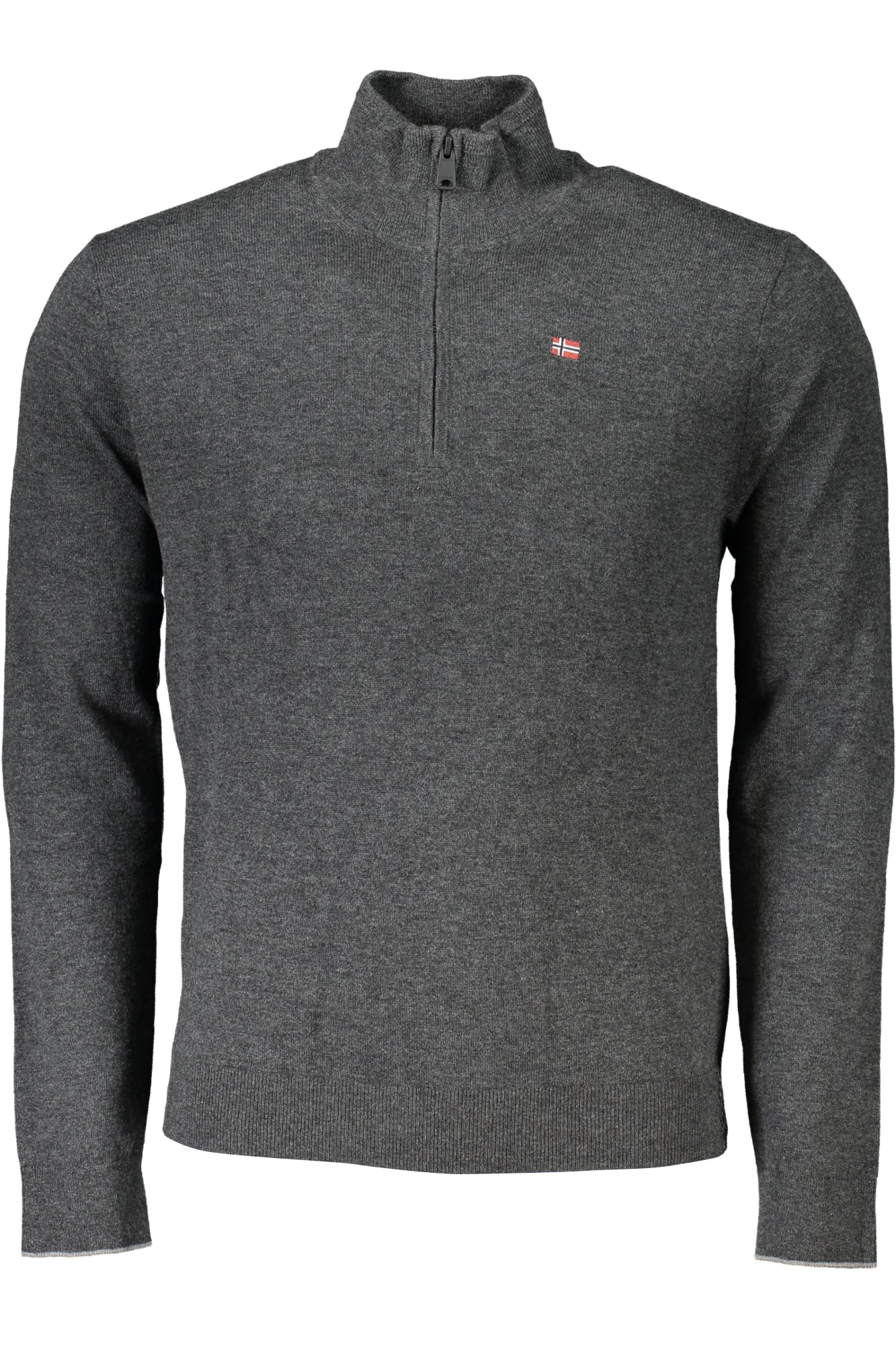 NP0A4GJSDAMAVANDHZ4_GR197 – Grauer Herrenpullover mit Reißverschluss und Stickerei kaufen – Größe: S, XL, 2XL, 3XL – Farbe: Grigio