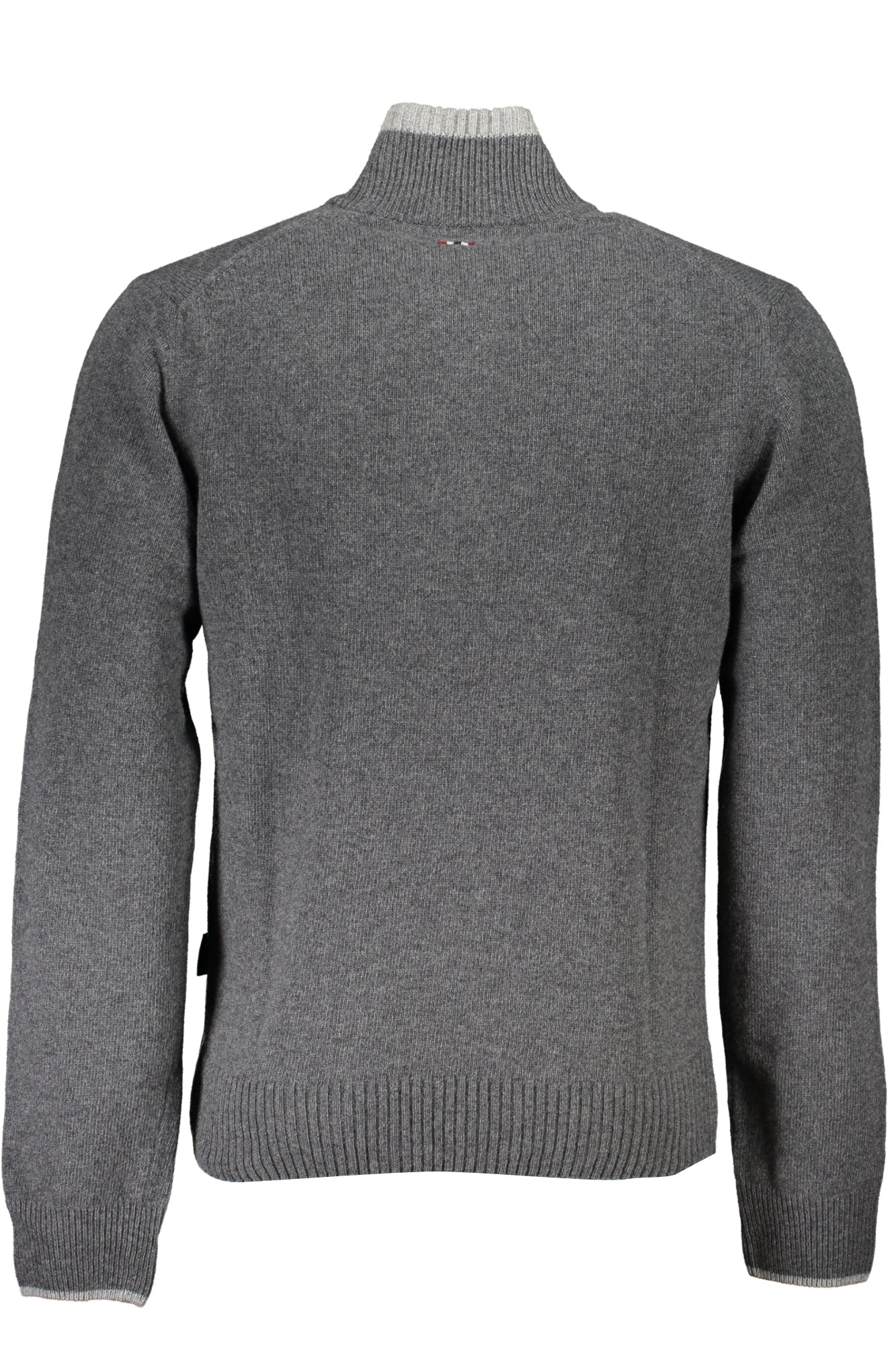 NP0A4HLRDAIN_GR197 – Grauer Herren-Pullover: Regular Fit, halber Reißverschluss, Kontrastdetails – Größe: S, M, L, XL, 2XL – Farbe: Grigio