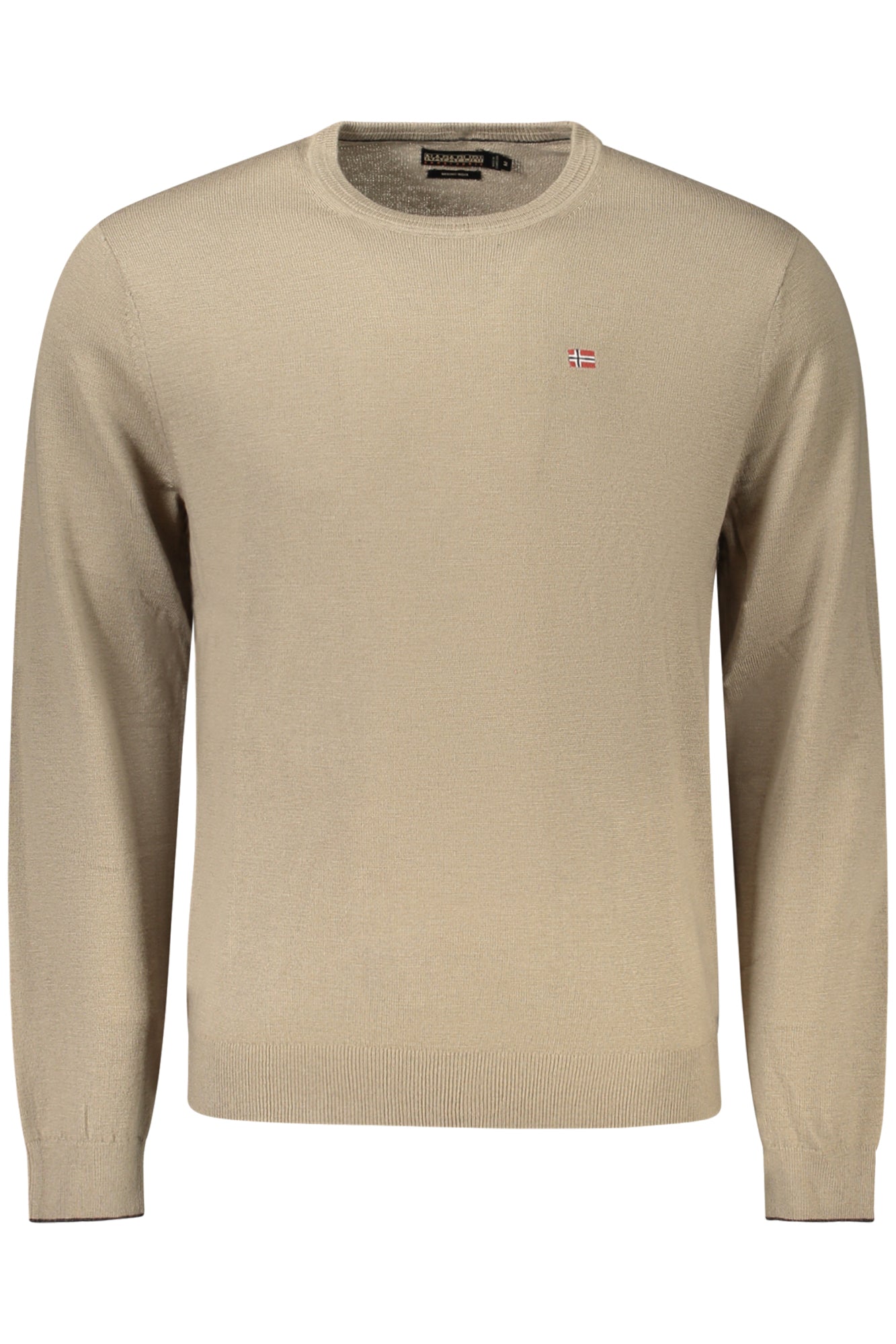 NP0A4GJUDAMAVANDC4_MAN1T – Brauner Herrenpullover: Langarm, Rundhals, Stickerei-Details – Größe: S, M, L, XL, 2XL, 3XL – Farbe: Marrone
