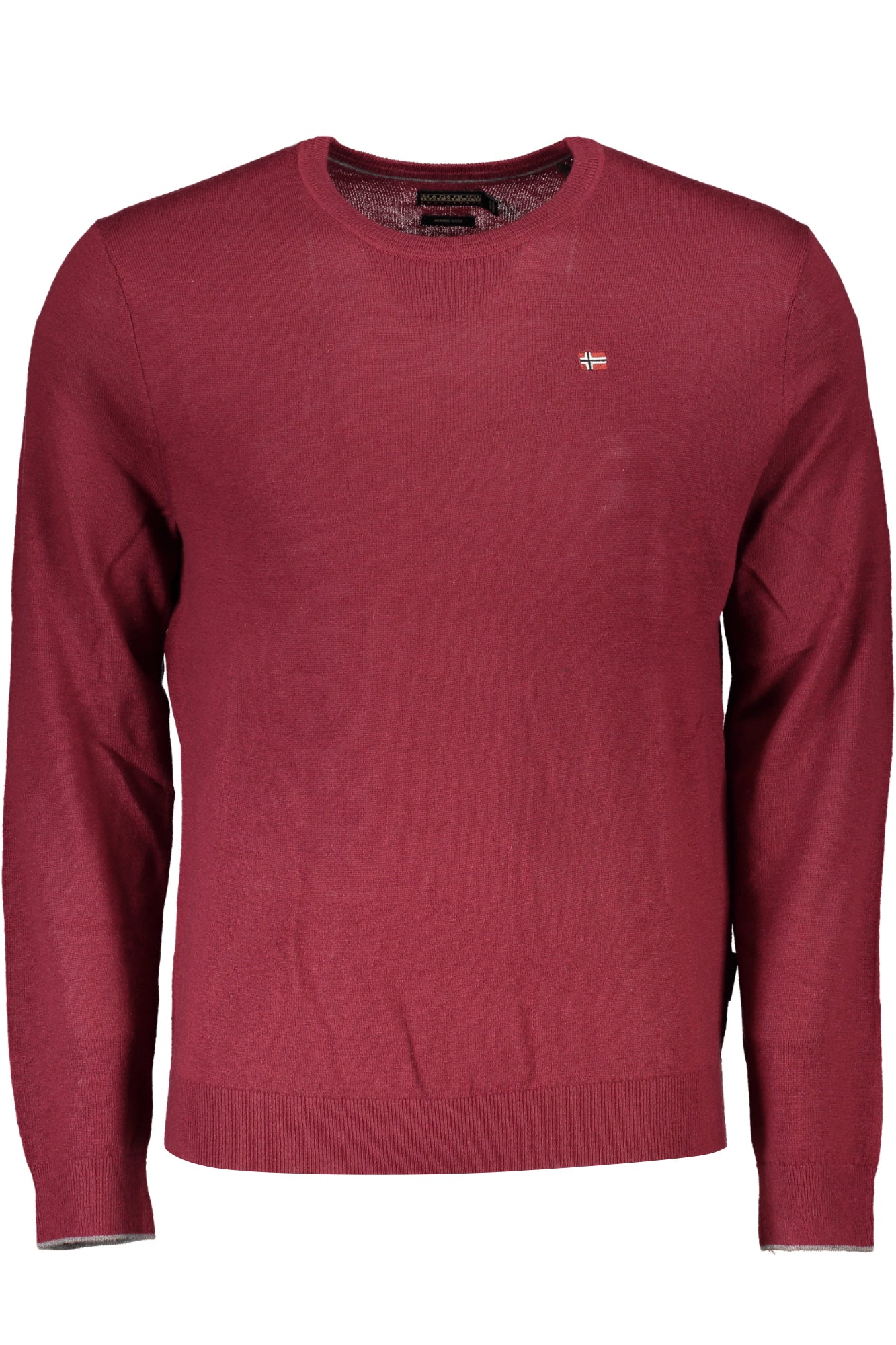 NP0A4GJUDAMAVANDC4_ROR54 – Stylischer roter Herrenpullover mit Rundhalsausschnitt und Stickerei – Größe: S, M, L, XL, 2XL, 3XL – Farbe: Rosso
