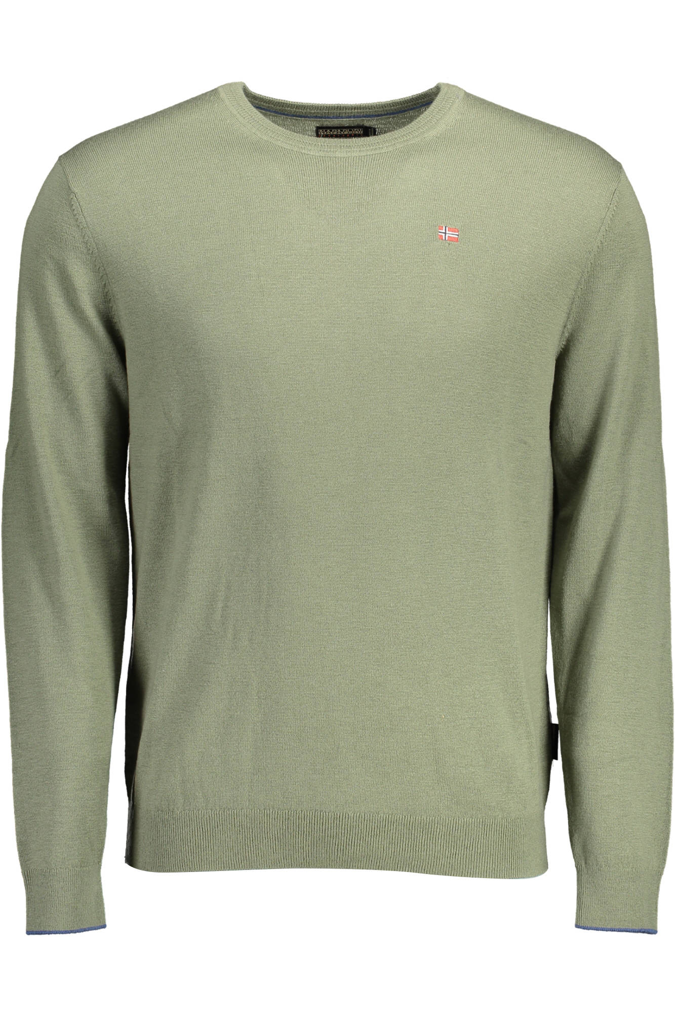 NP0A4GJU-DAMAVAND-C-4_VERDE_GAE – Grüner Herrenpullover mit Rundhalsausschnitt und Logo-Stickerei – Größe: S, M, XL, 2XL, 3XL – Farbe: Verde