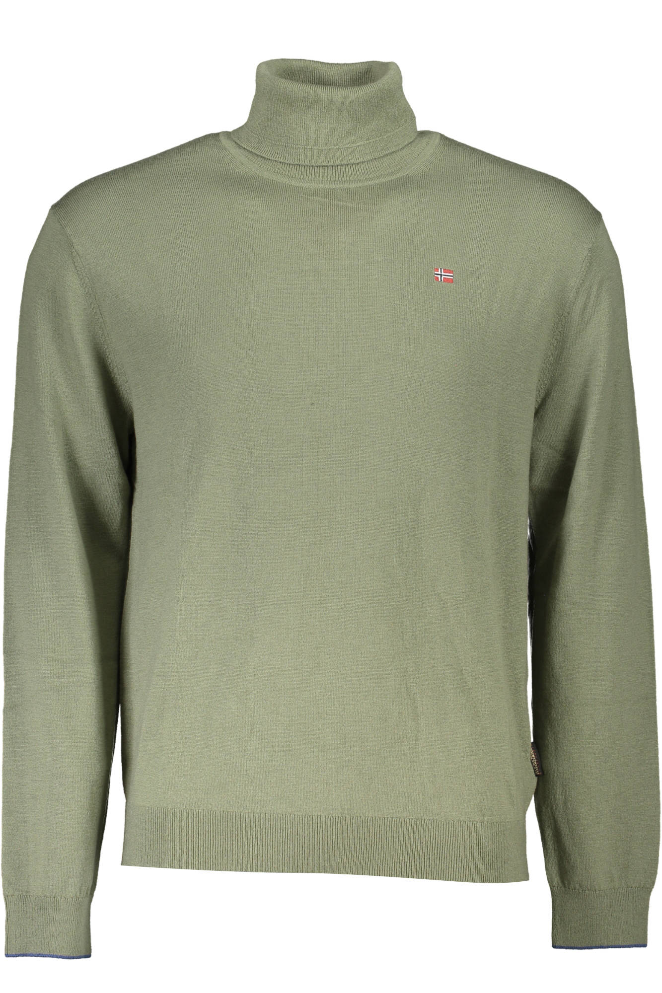 NP0A4GJT-DAMAVAND-T-1_VERDE_GAE – Grüner Herrenpullover mit Rollkragen und Stickerei – Stilvoll & Warm – Größe: L, XL, 2XL – Farbe: Verde