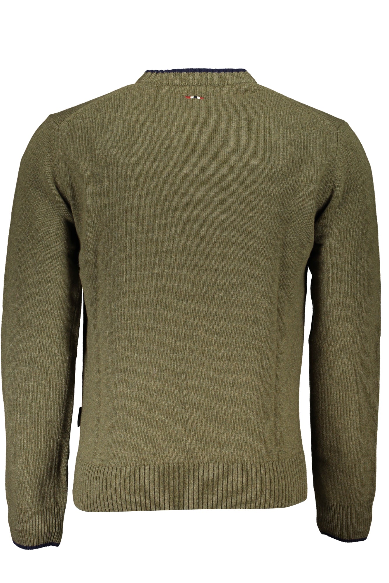 NP0A4HLSDAINC5_VEG1L – Grüner Herrenpullover mit Kontrastdetails und Stickerei – Rundhals – Größe: S, M, L, XL, 2XL, 3XL – Farbe: Verde