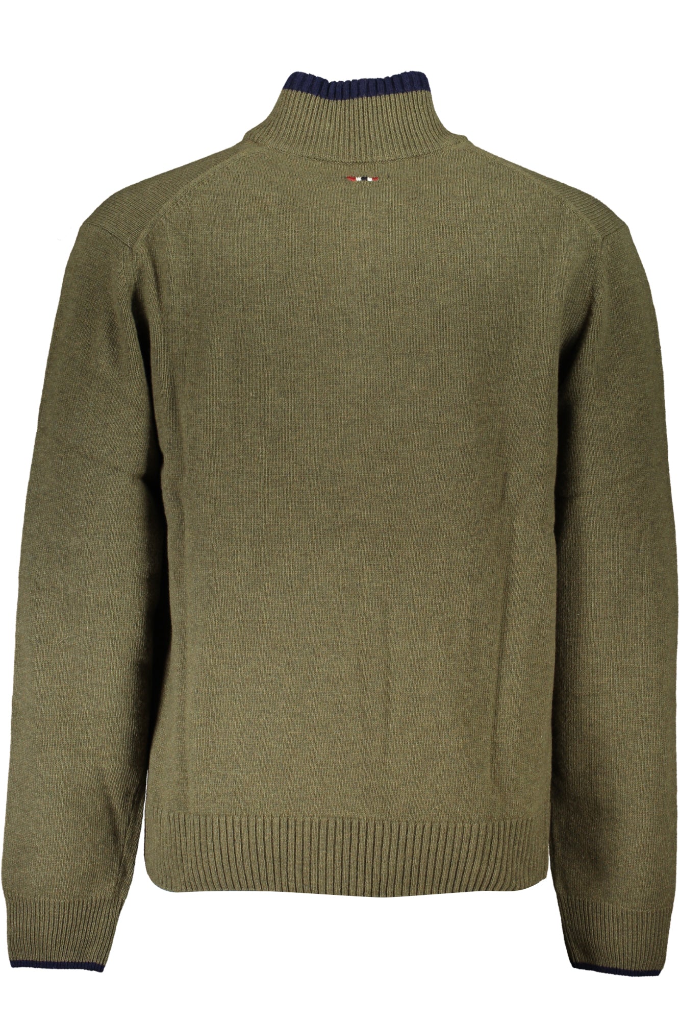 NP0A4HLRDAIN_VEG1L – Grüner Herrenpullover mit Reißverschluss und Stickerei - Regular Fit – Größe: S, M, L, XL, 2XL, 3XL – Farbe: Verde