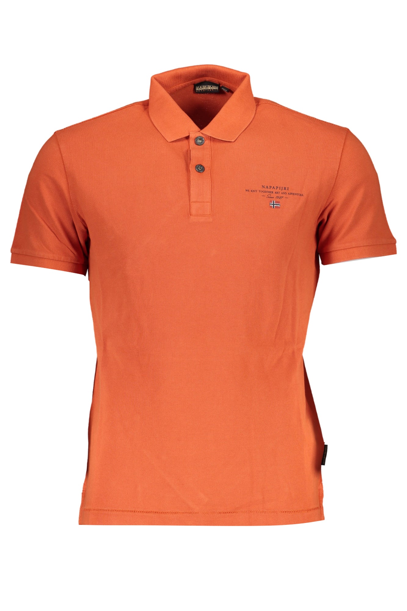 NP0A4GDLELBASSS4_ARA62 – Herren Kurzarm-Poloshirt Orange - Stilvoll mit Druck und Stickerei – Größe: S, M, XL – Farbe: Arancione
