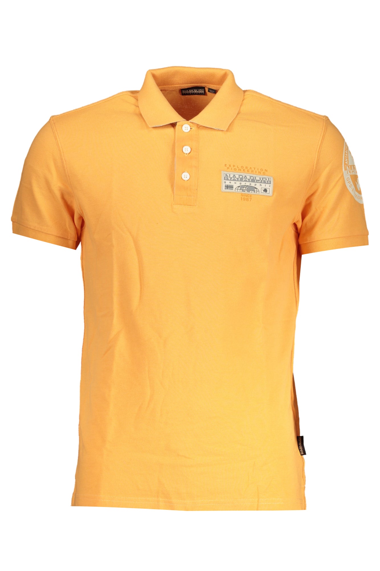 NP0A4H6AEAMUNDSEN_ARA57 – Herren Kurzarm-Poloshirt Orange mit Kontrastdetails und Logo-Druck – Größe: XL, 2XL – Farbe: Arancione