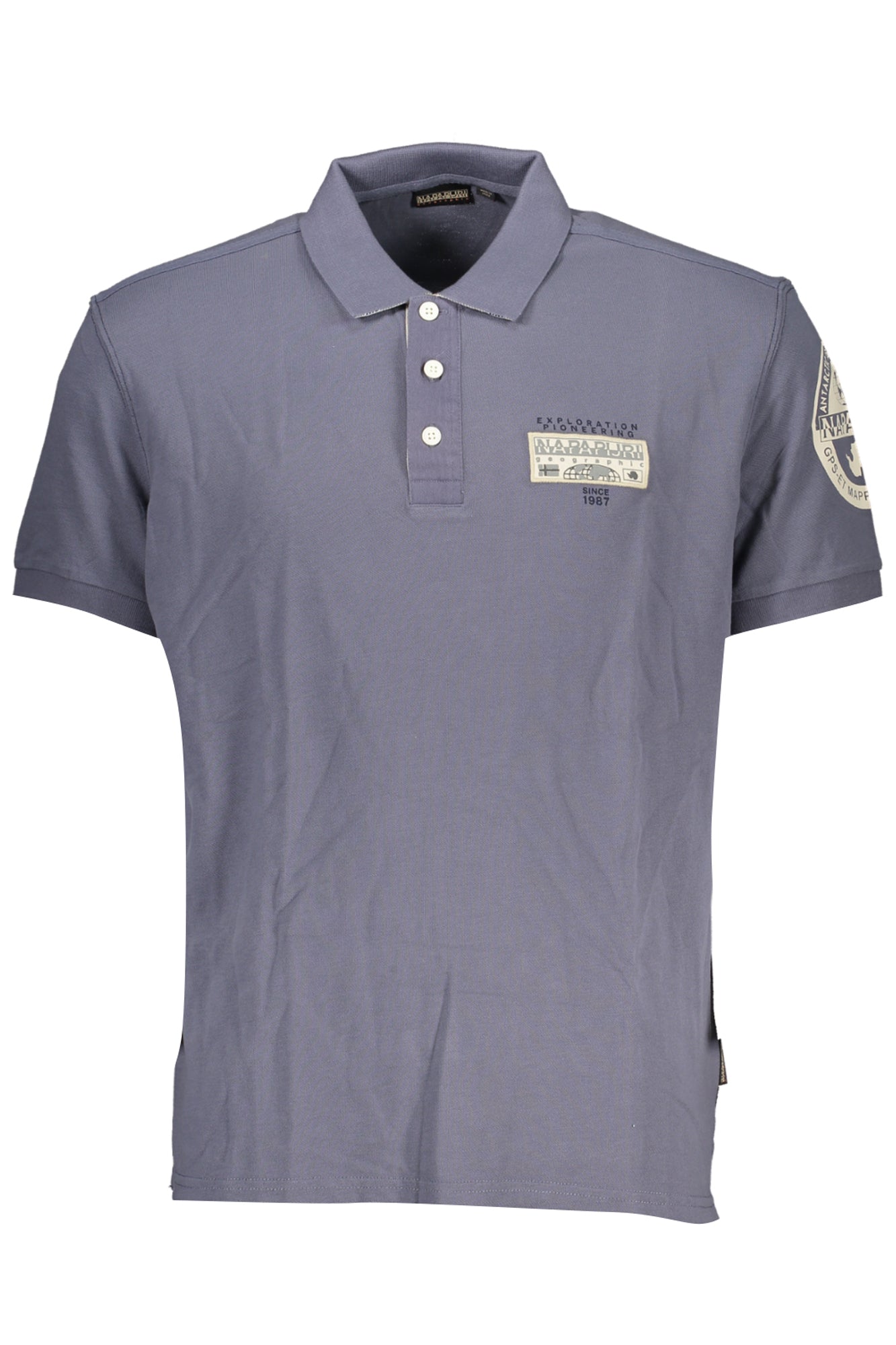 NP0A4H6AEAMUNDSEN_BLB4D – Herren Kurzarm-Polohemd Blau mit Kontrastdetails und Logo – Größe: XL – Farbe: Blu