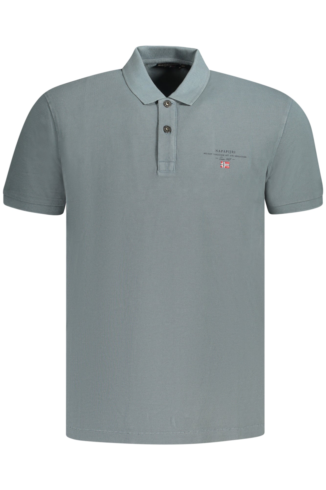 NP0A4GDLELBASSS4_GRG1Y – Graues Kurzarm-Poloshirt für Herren - Regular Fit mit Stickerei – Größe: S, M, L, XL, 2XL – Farbe: Grigio