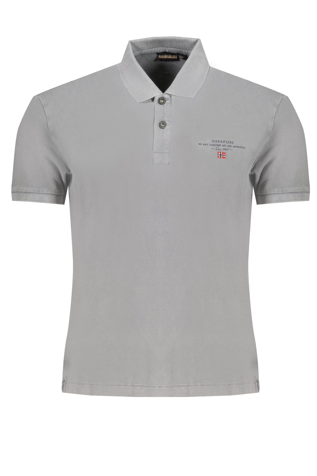 NP0A4GDLELBASSS4_GRH58 – Graues Herren Kurzarm-Poloshirt: Regular Fit mit Stickerei – Größe: S, M, L, XL, 2XL – Farbe: Grigio