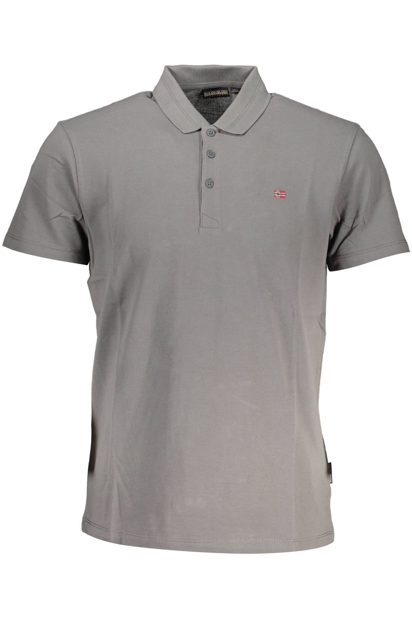 NP0A4H8B-EALIS-SS-SUM_GRIGIO_H31 – Herren Kurzarm-Poloshirt Grau - Stilvoll mit Stickerei und 3 Knöpfen – Größe: M, XL, L – Farbe: Grigio