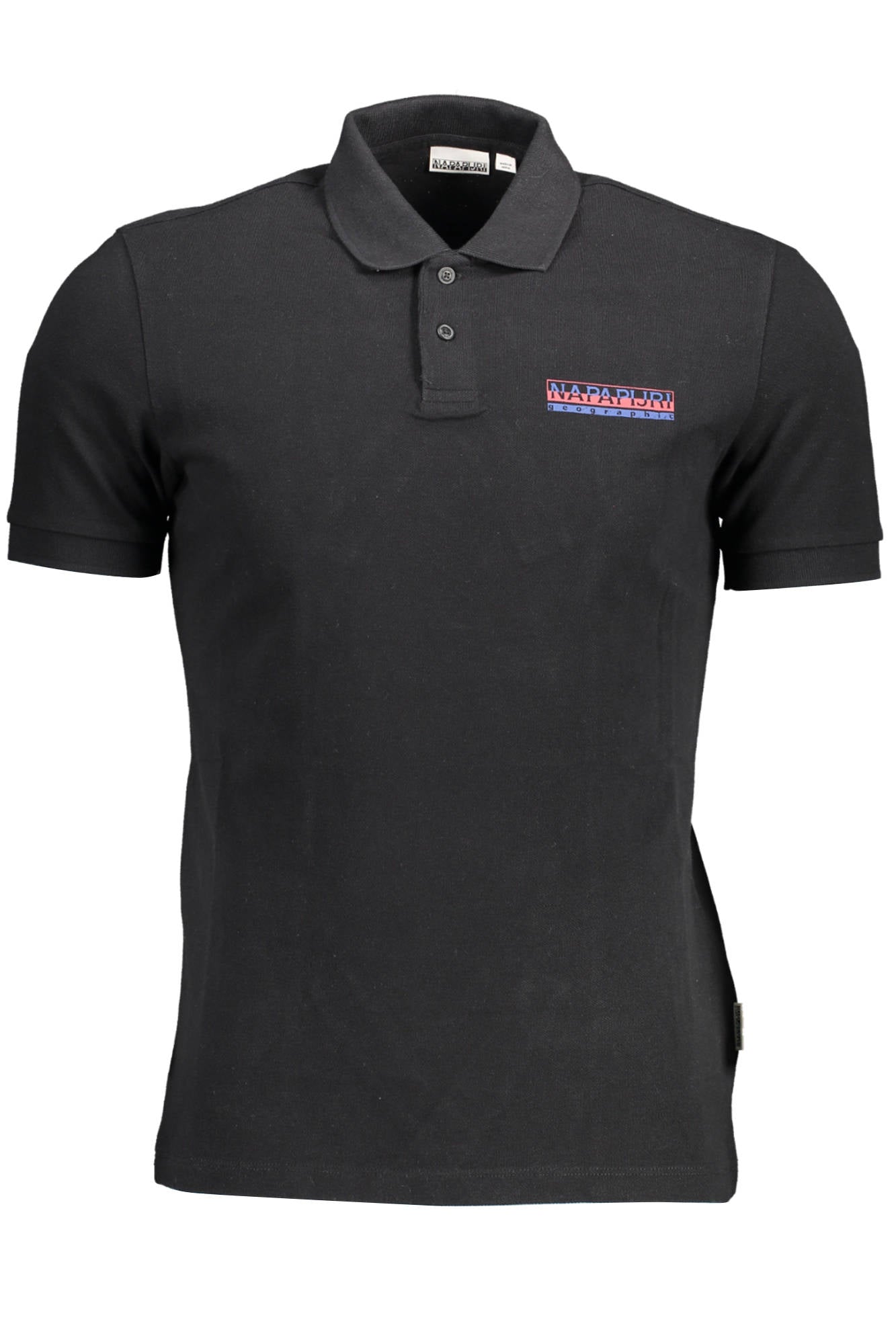 NP0A4EZI-ERIS-SS_NERO_041 – Elegantes Schwarzes Herren Poloshirt mit Kurzen Ärmeln & Logo-Detail – Größe: L, XL, S – Farbe: Nero